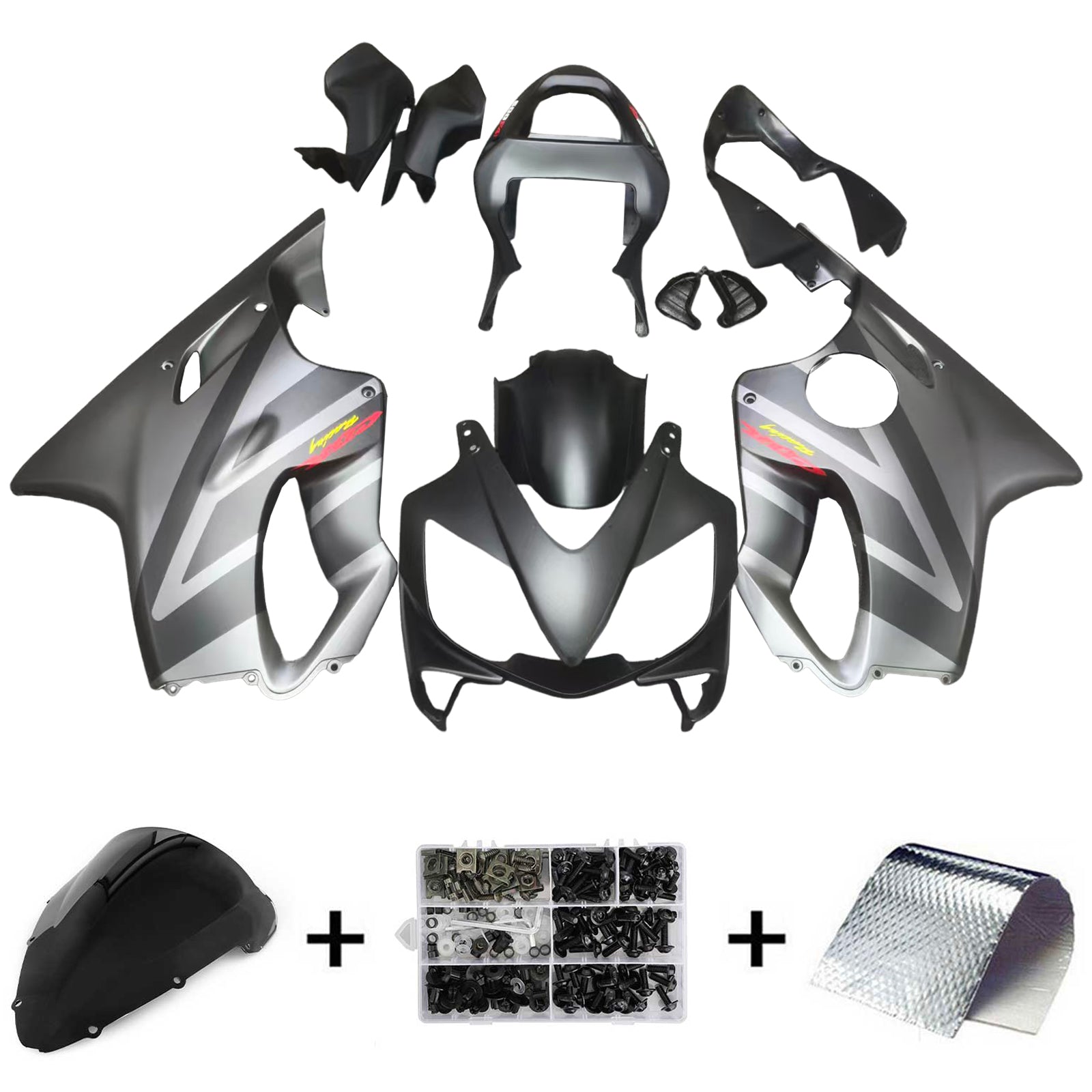 Amotopart 2001-2003 CBR600 F4I Honda Black & Grey Fairing Kit