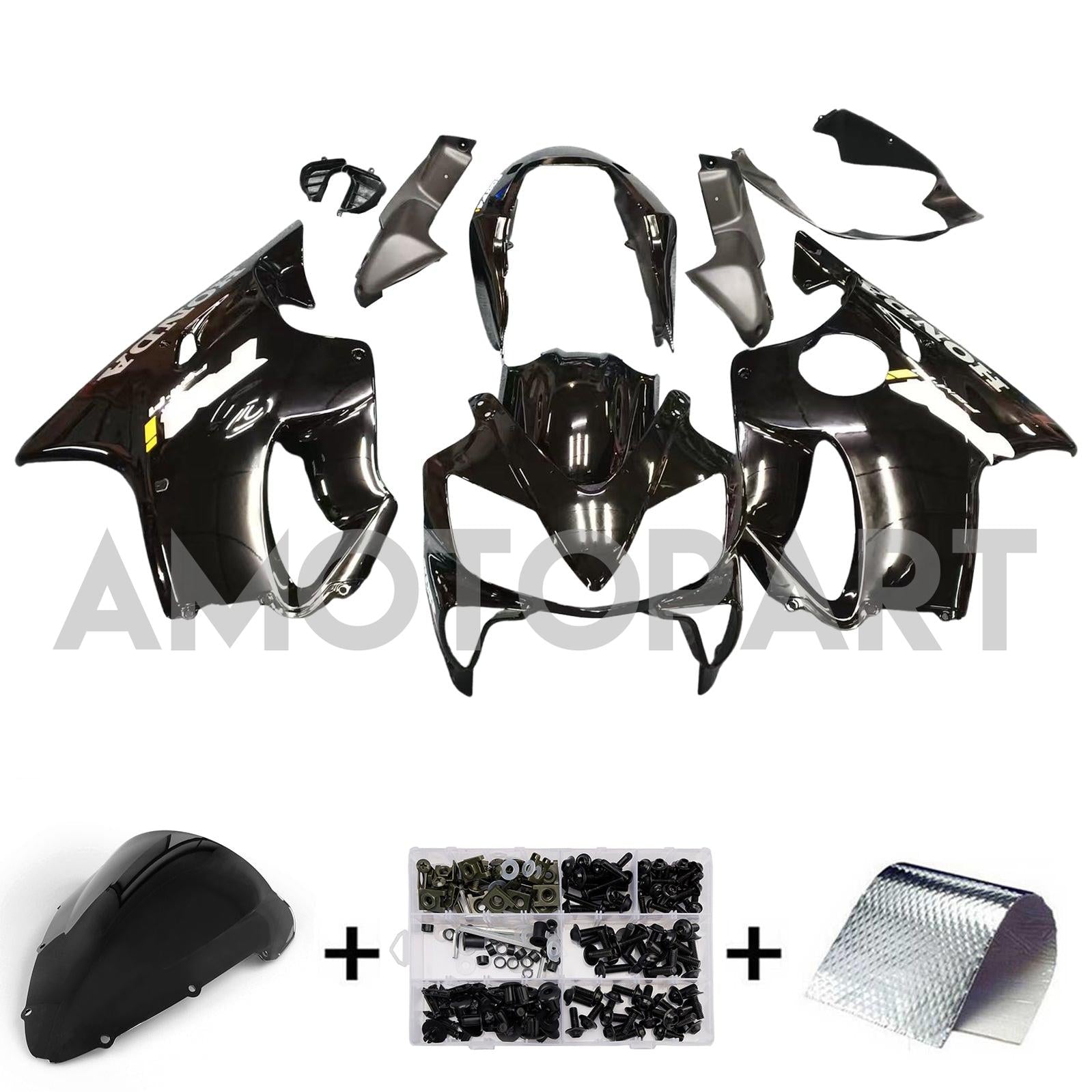 Amotopart 2004-2007 Honda CBR 600 F4i Fairings Black Kit