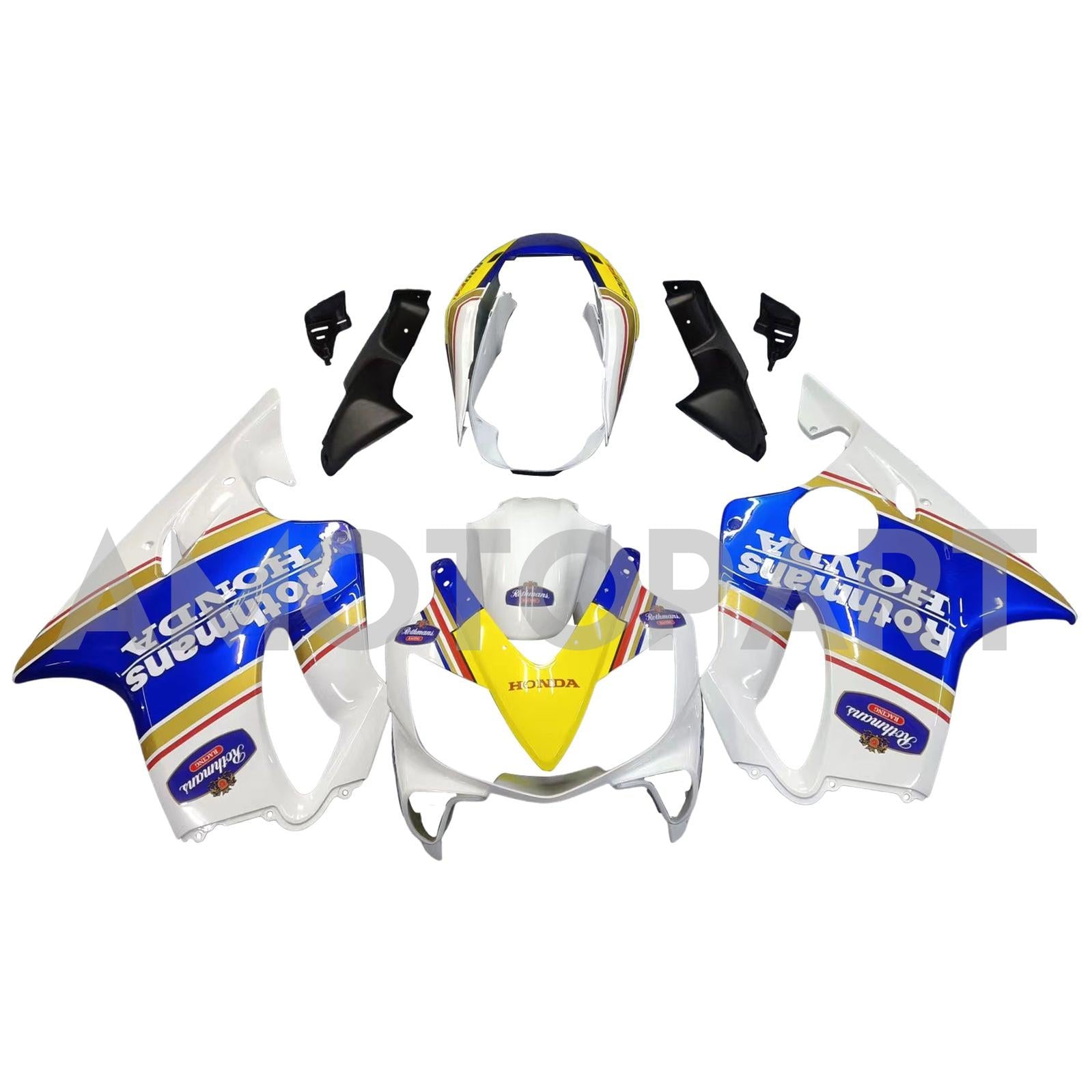 Amotopart 2004-2007 Honda CBR600 F4I Blue & Yellow with Logo Style2 Zestaw owiewki