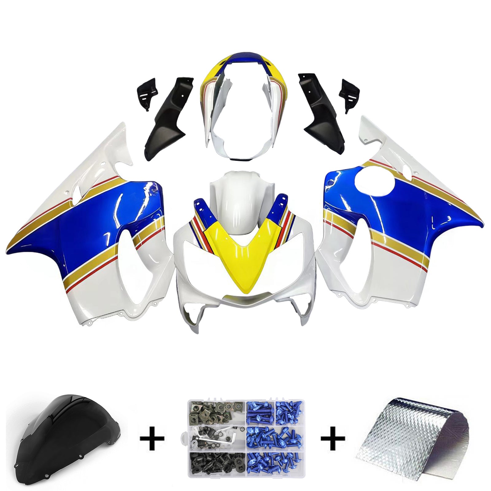 Amotopart 2004-2007 Honda CBR600 F4i Blau&Yellow Style2 Verkleidungssatz