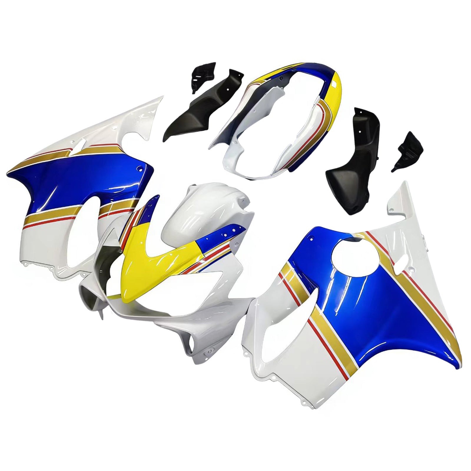 Amotopart 2004-2007 Honda CBR600 F4i Blu&YKit carene Style2 giallo