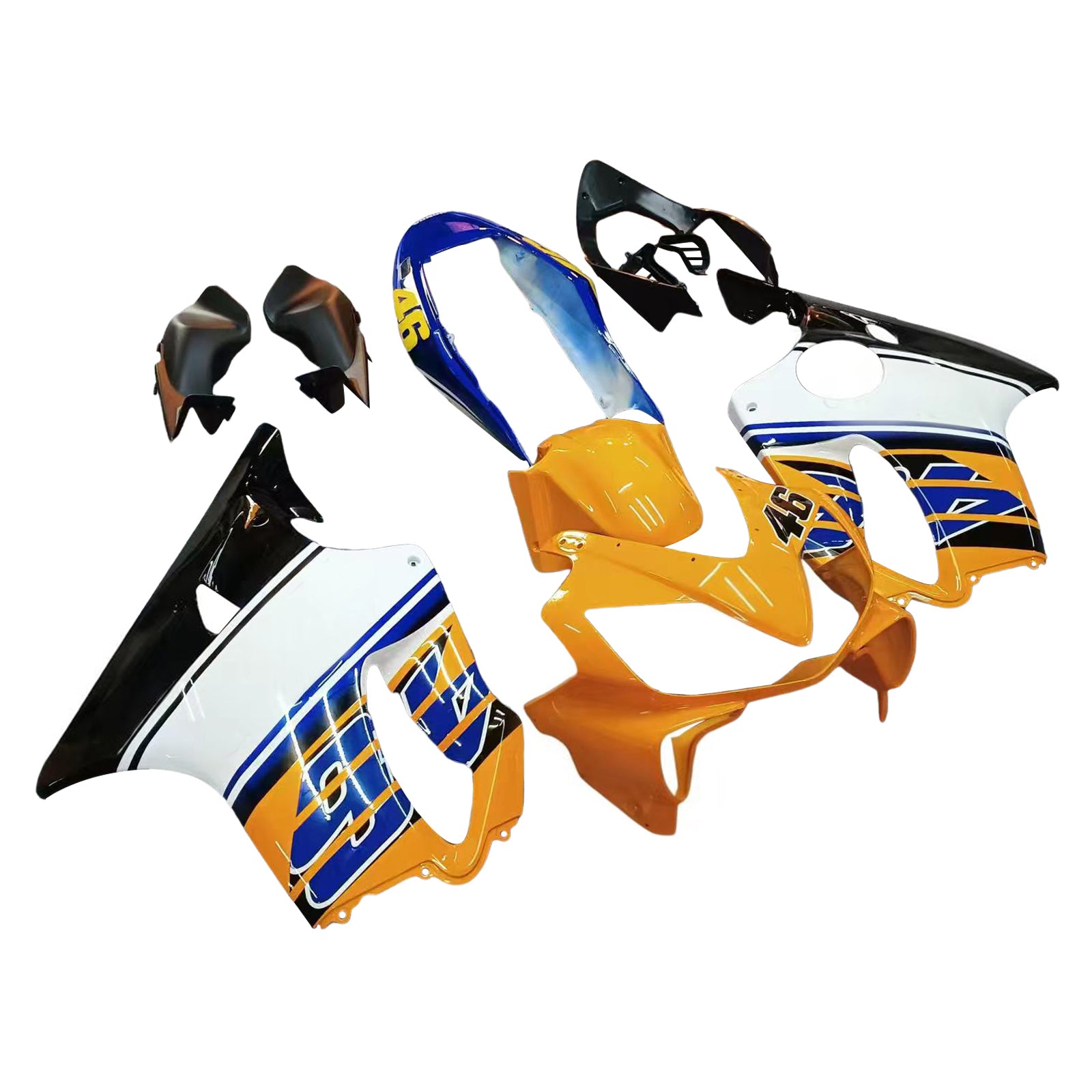 Amotopart 2004-2007 Honda CBR600 F4I Blue & Yellow With Logo Style3 Fairing Kit