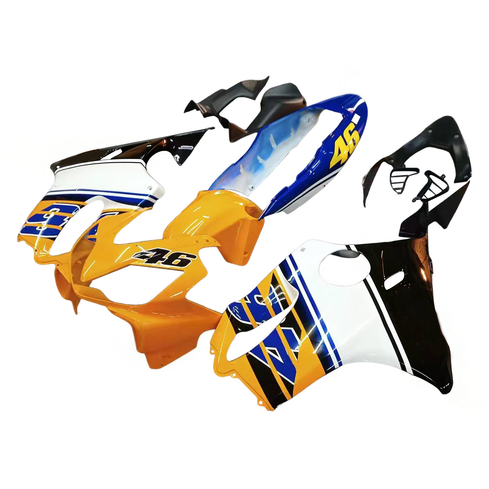 Amotopart 2004-2007 Honda CBR600 F4I Blue & Yellow With Logo Style3 Fairing Kit