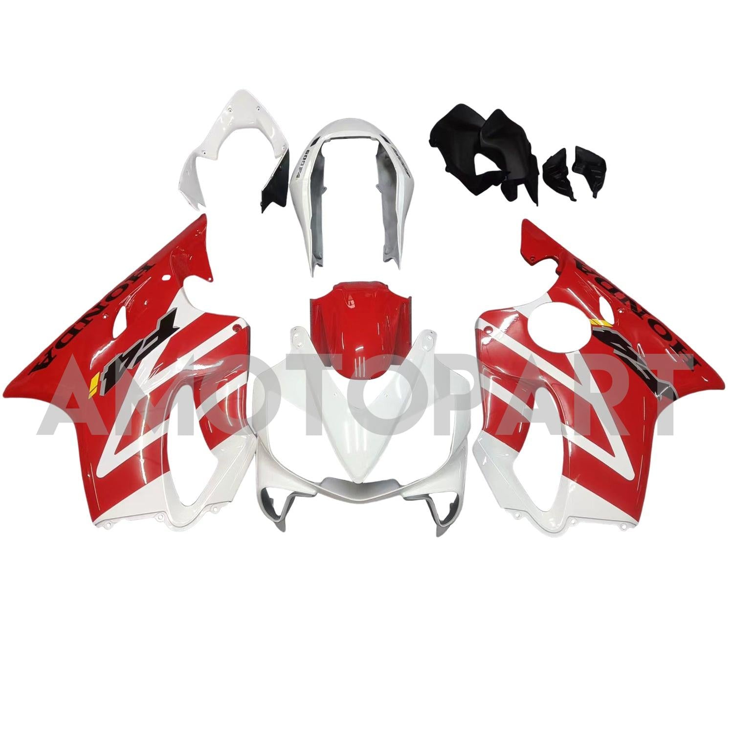 Amotopart 2004-2007 Kit carena Honda CBR600 F4i rosso e bianco