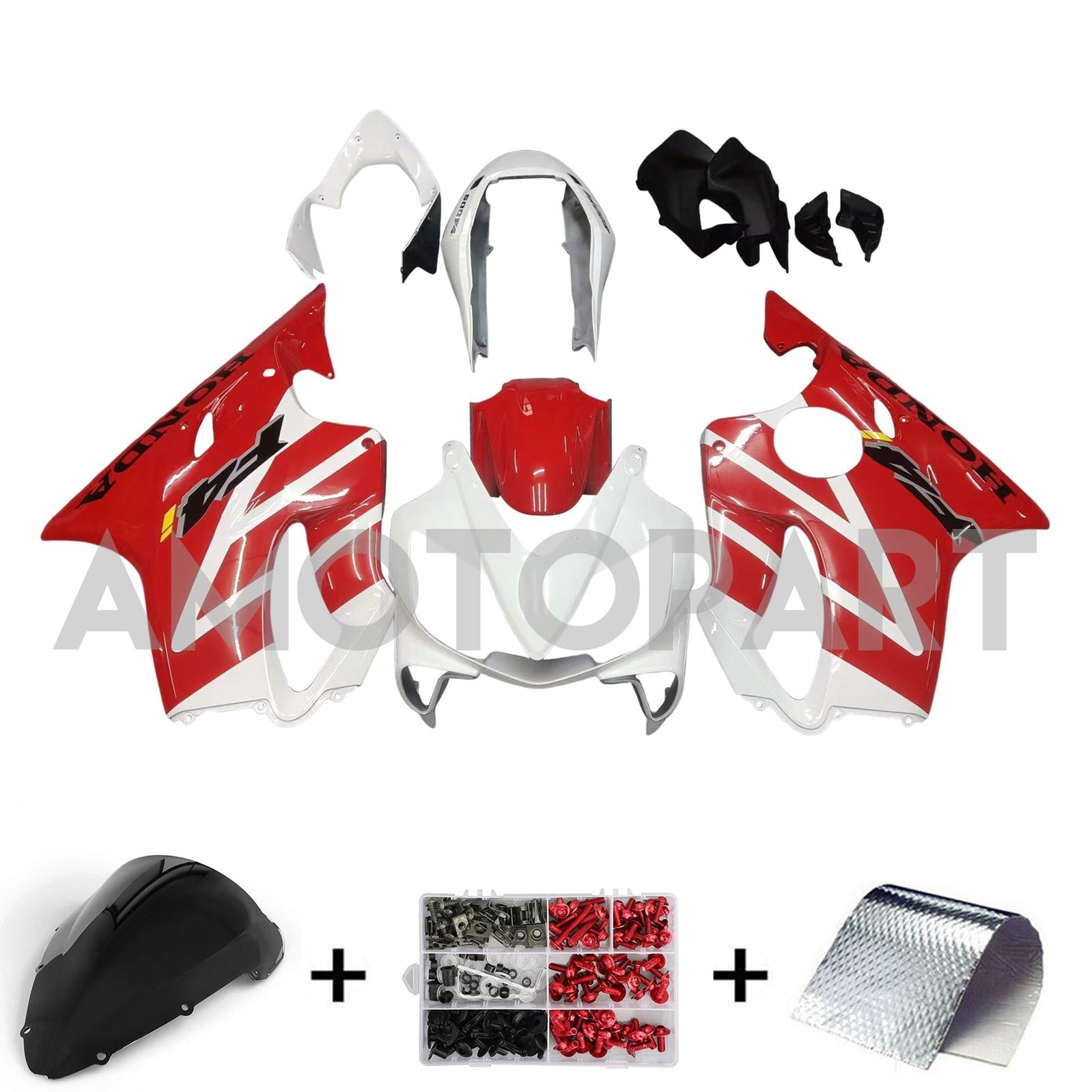 Amotopart 2004-2007 Honda CBR600 F4i Red&White Fairing Kit