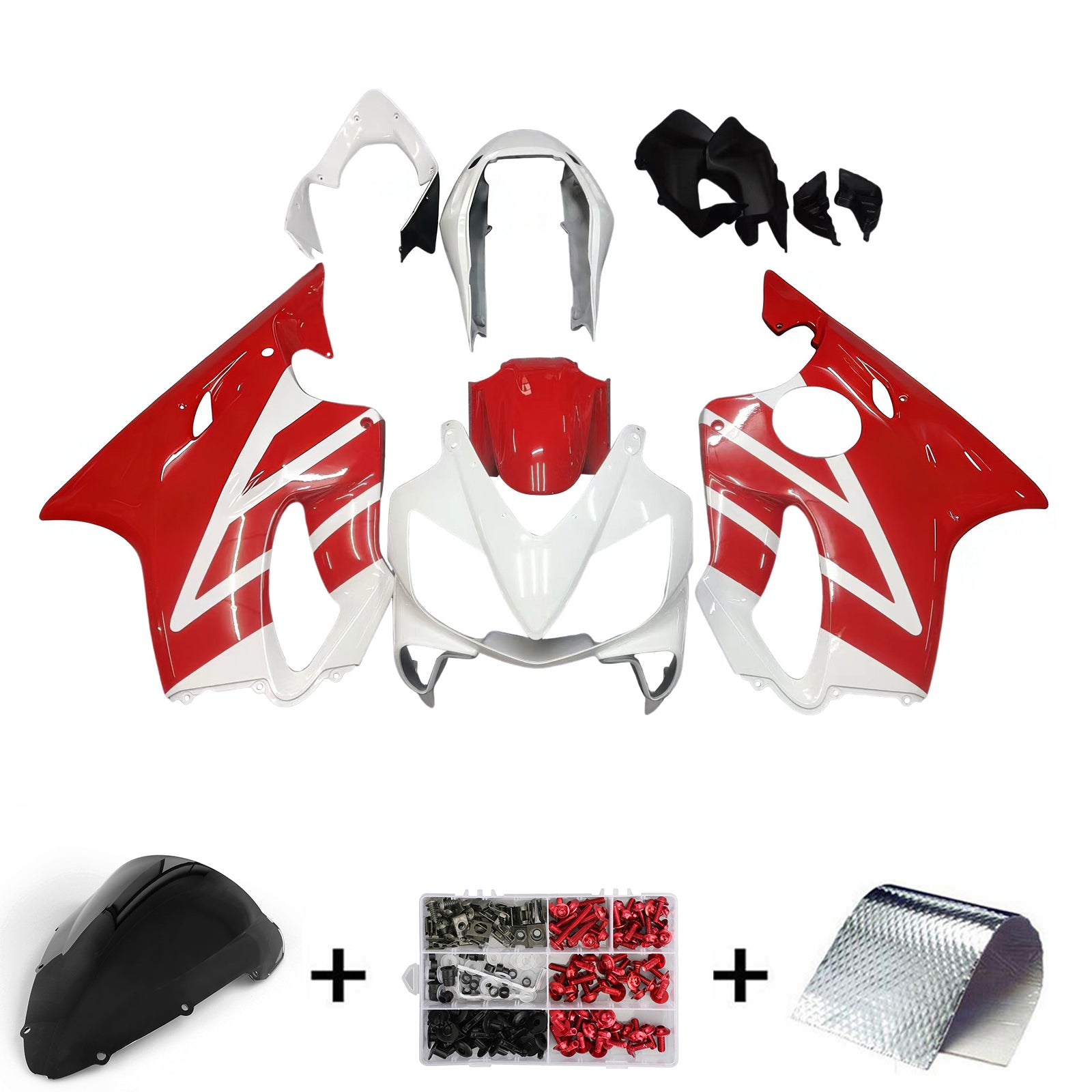 Amotopart 2004-2007 Honda CBR600 F4i Rot&Weißes Verkleidungsset