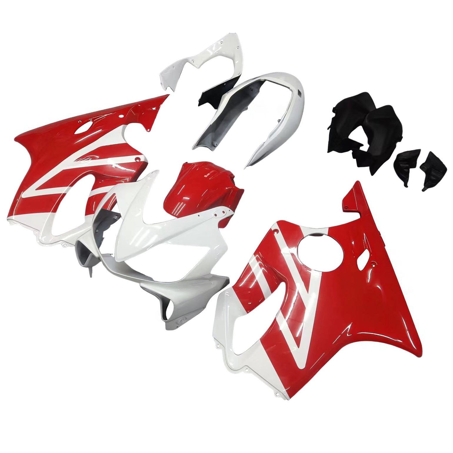 Amotopart 2004-2007 Honda CBR600 F4i Kit de carenado rojo y blanco