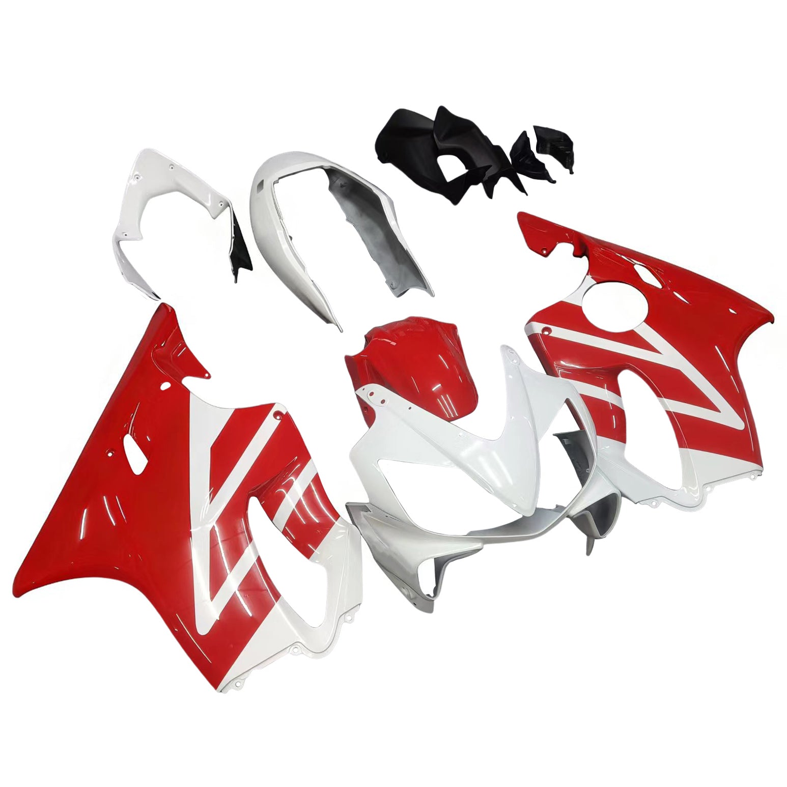 Amotopart 2004-2007 Honda CBR600 F4i Kit de carenado rojo y blanco
