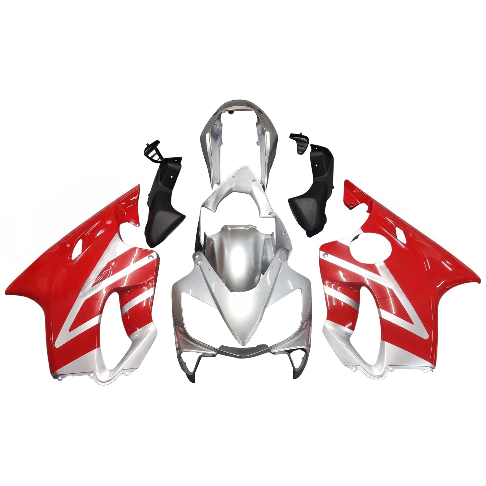 Amotopart 2004-2007 Honda CBR600 F4i Red&Silver Fairing Kit