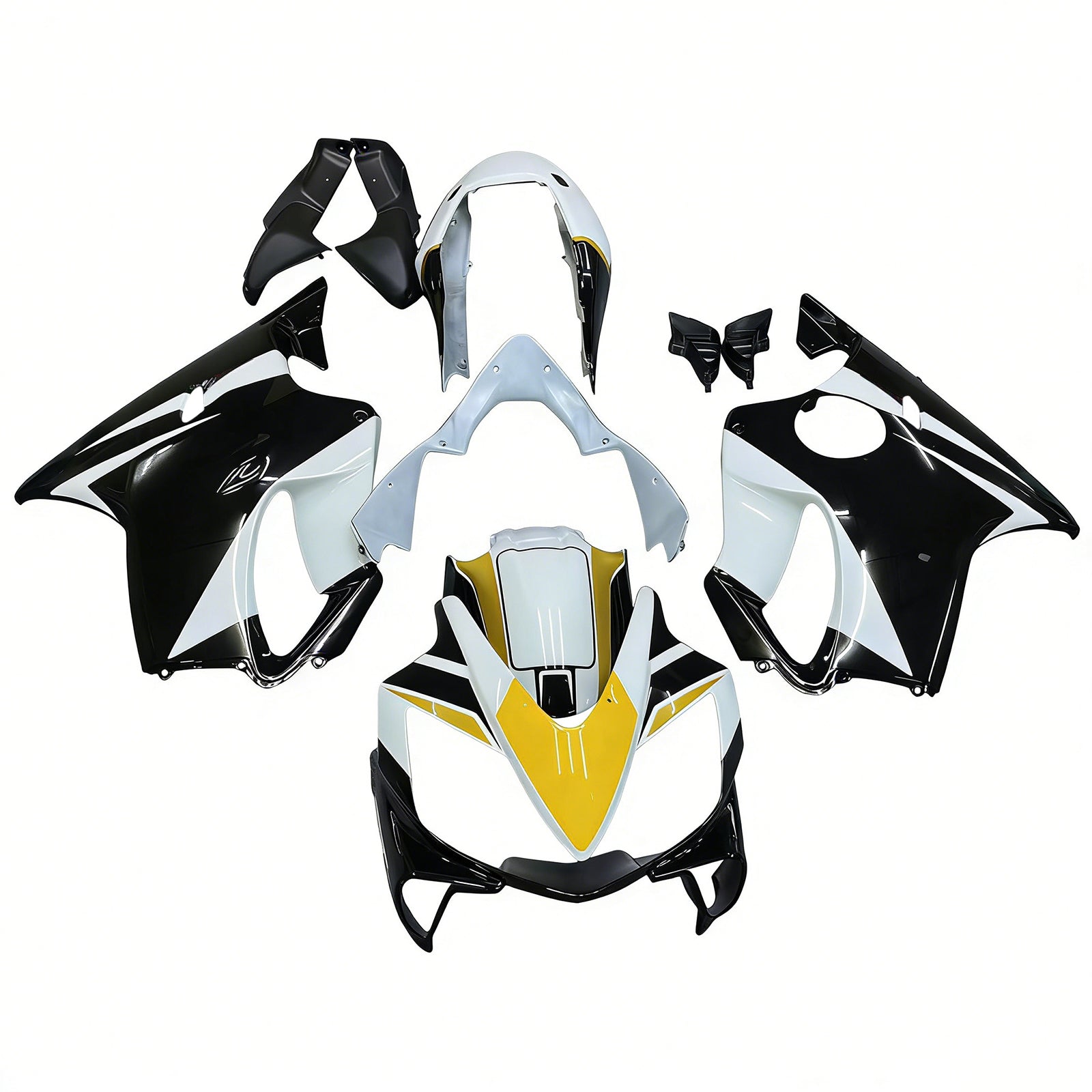 Amotopart 2004–2007 Honda CBR600 F4i Weiß Schwarz Verkleidungsset