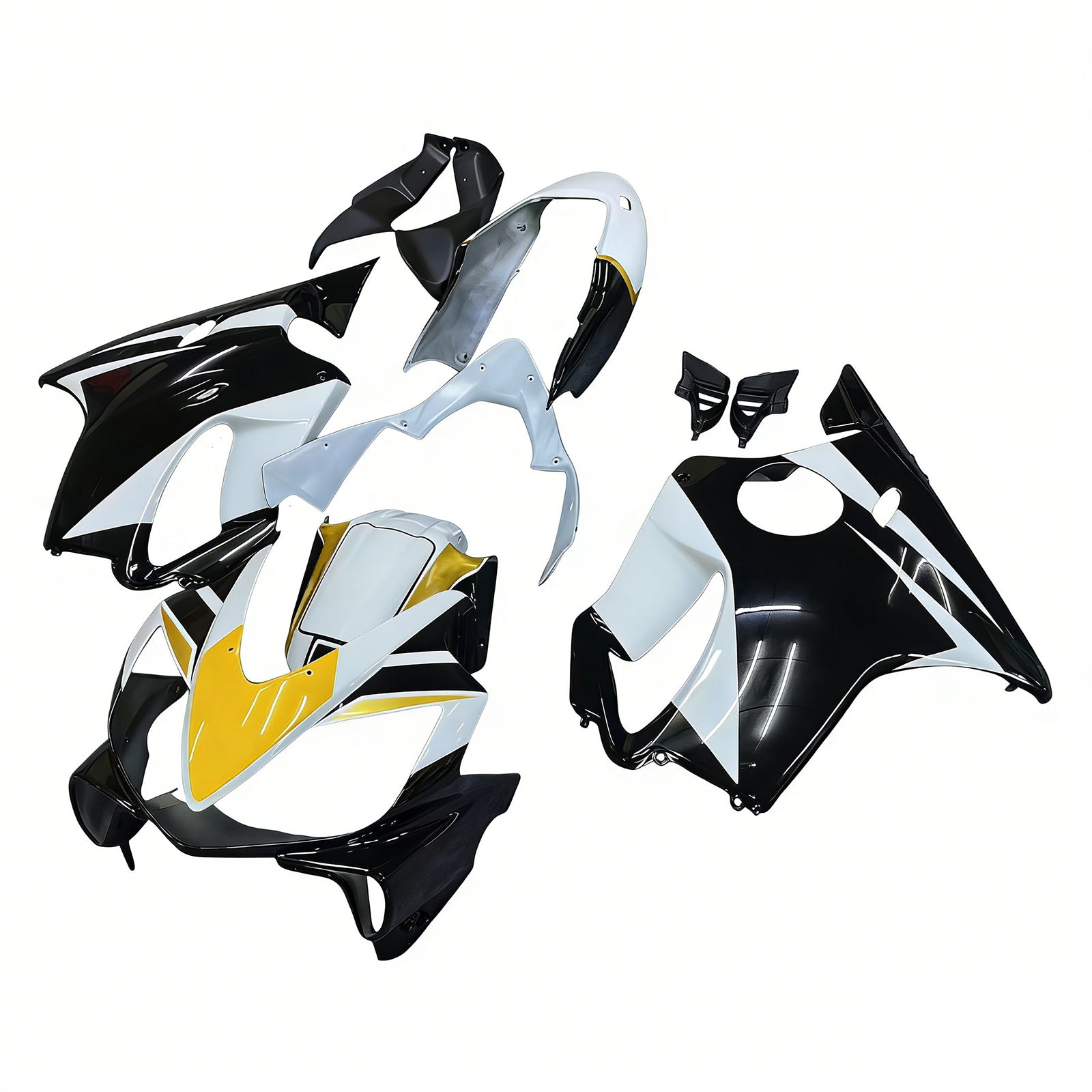 Amotopart 2004–2007 Honda CBR600 F4i Weiß Schwarz Verkleidungsset