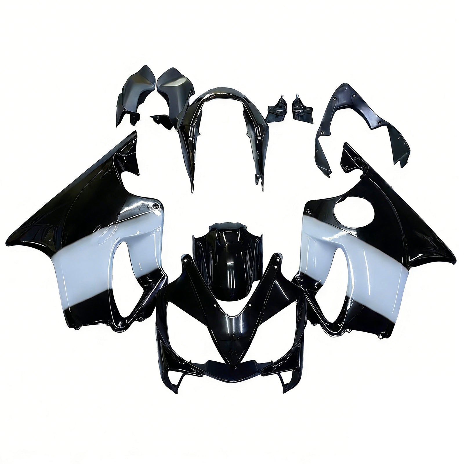 Amotopart 2004-2007 Honda CBR600 F4i Black White Fairing Kit