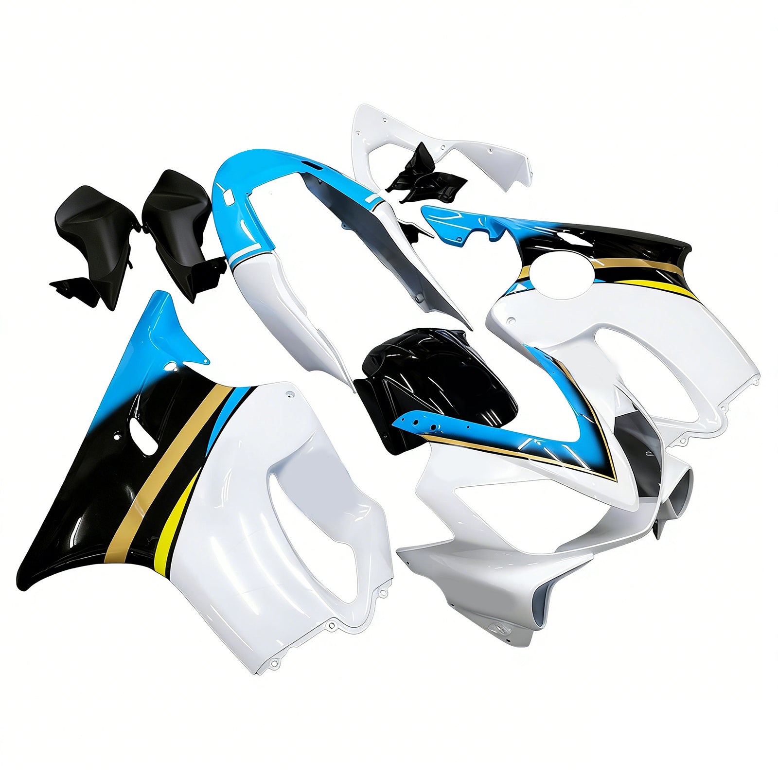 Amotopart 2004-2007 CBR600 F4i Honda White Light Blue Fairing Kit