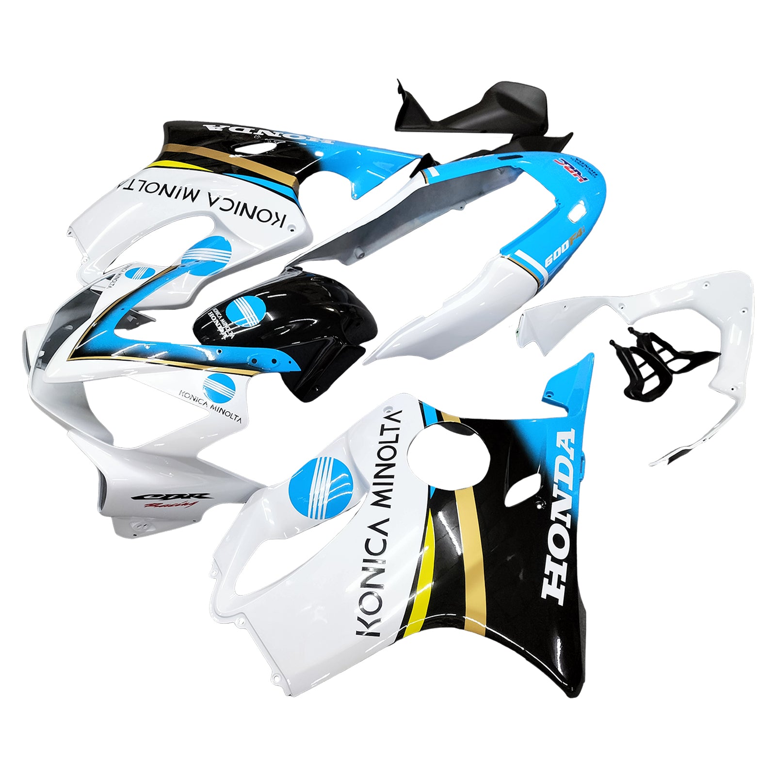 Amotopart 2004-2007 CBR600 F4i Honda White Light Blue Fairing Kit