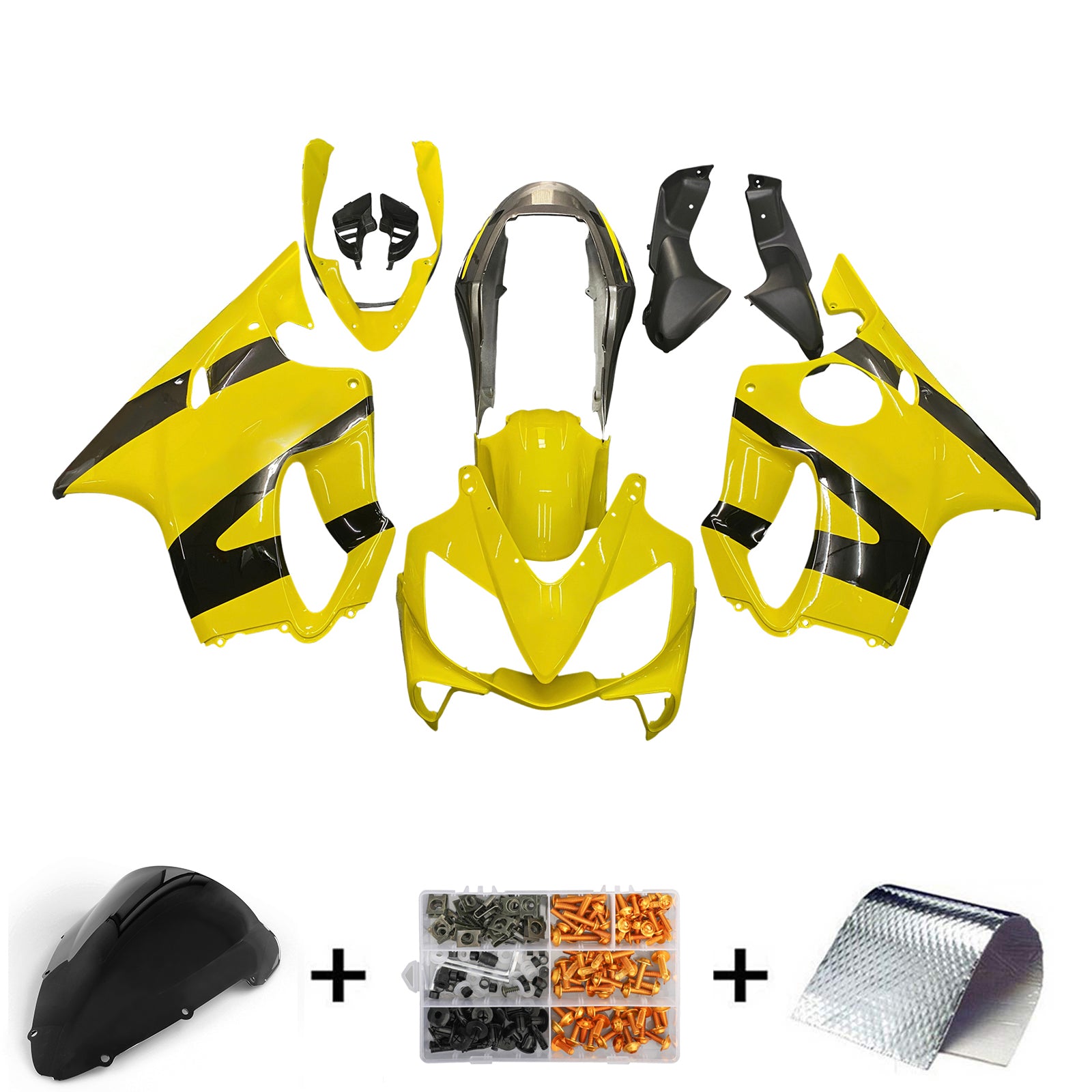 Amotopart 2004-2007 Honda CBR600 F4i Yellow&Black Fairing Kit