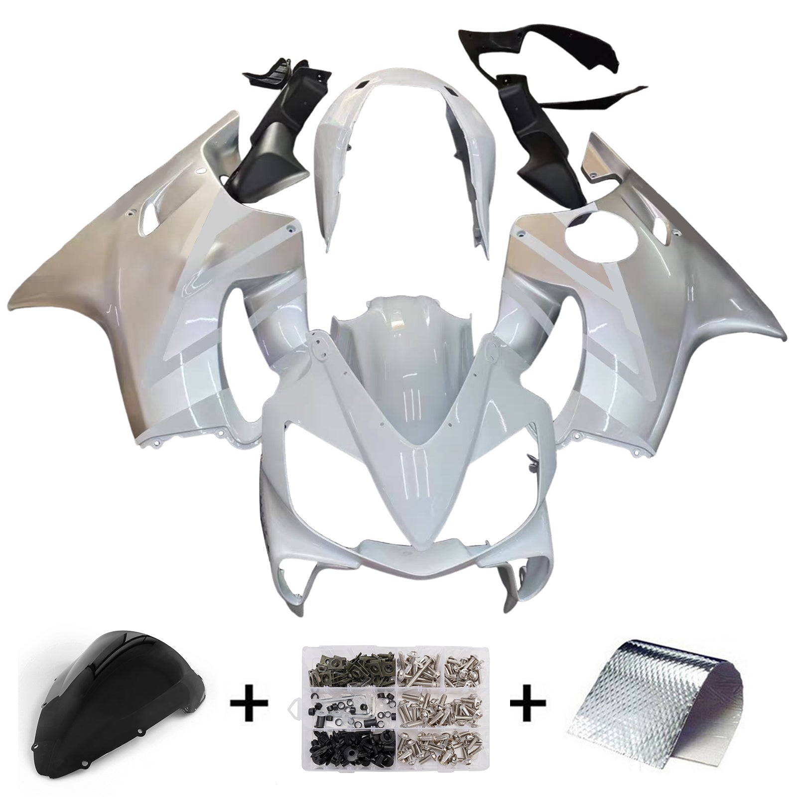 Amotopart 2004-2007 Honda CBR600 F4i White Fairing Kit