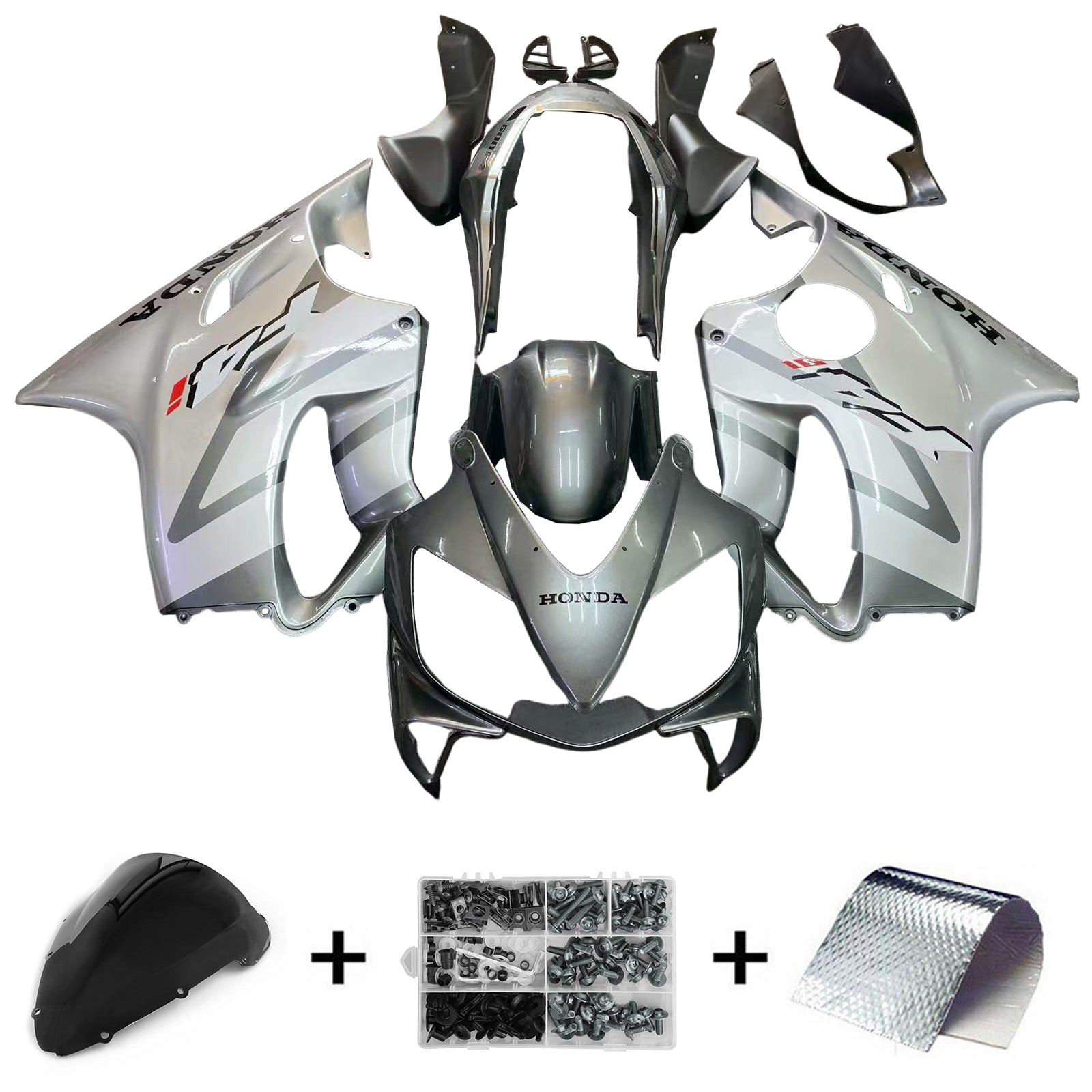 Amotopart Honda CBR600 F4I 2004-2007 Sliver & Gray Fairing Kit