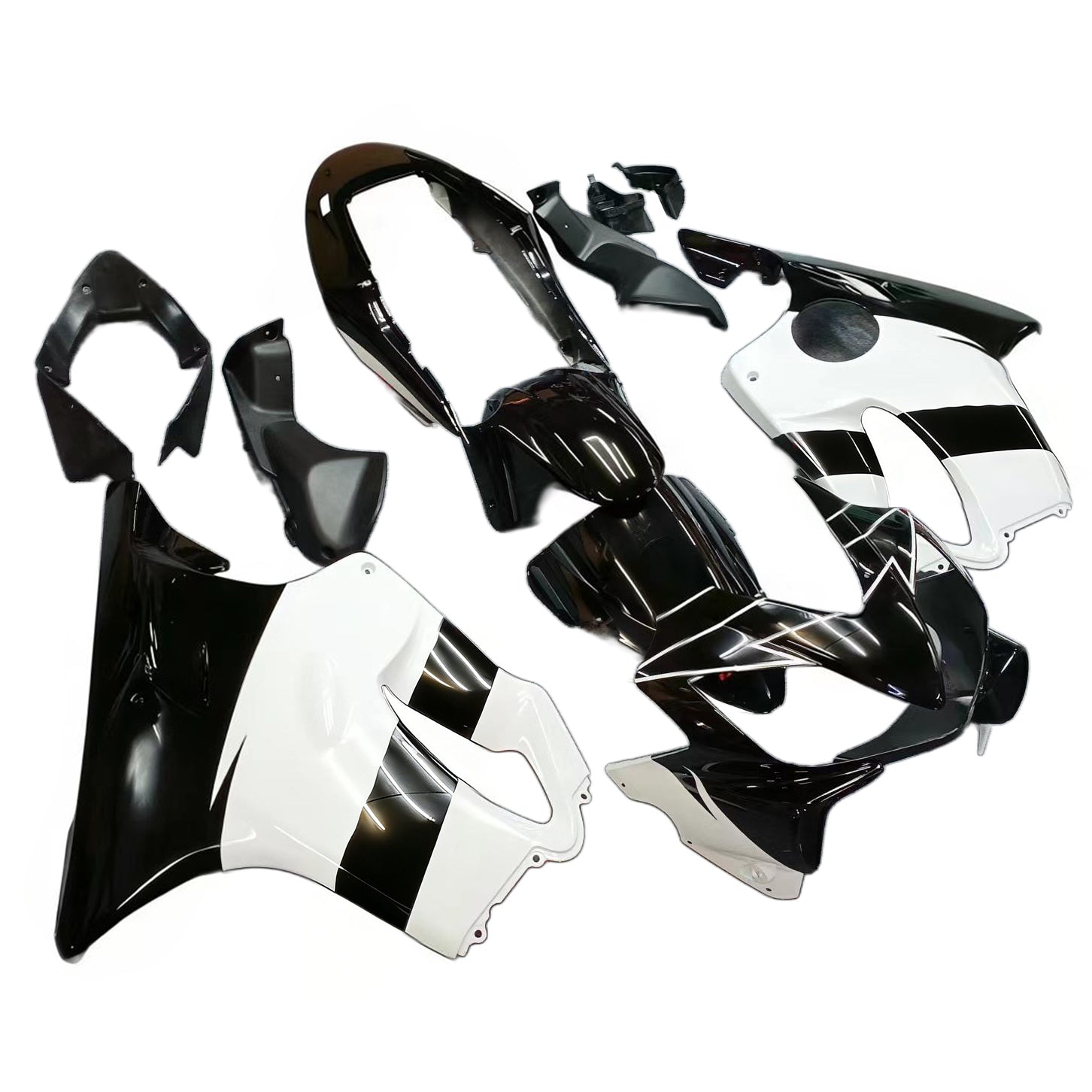 Amotopart Honda CBR600 F4i 2004-2007 White&Black Fairing Kit