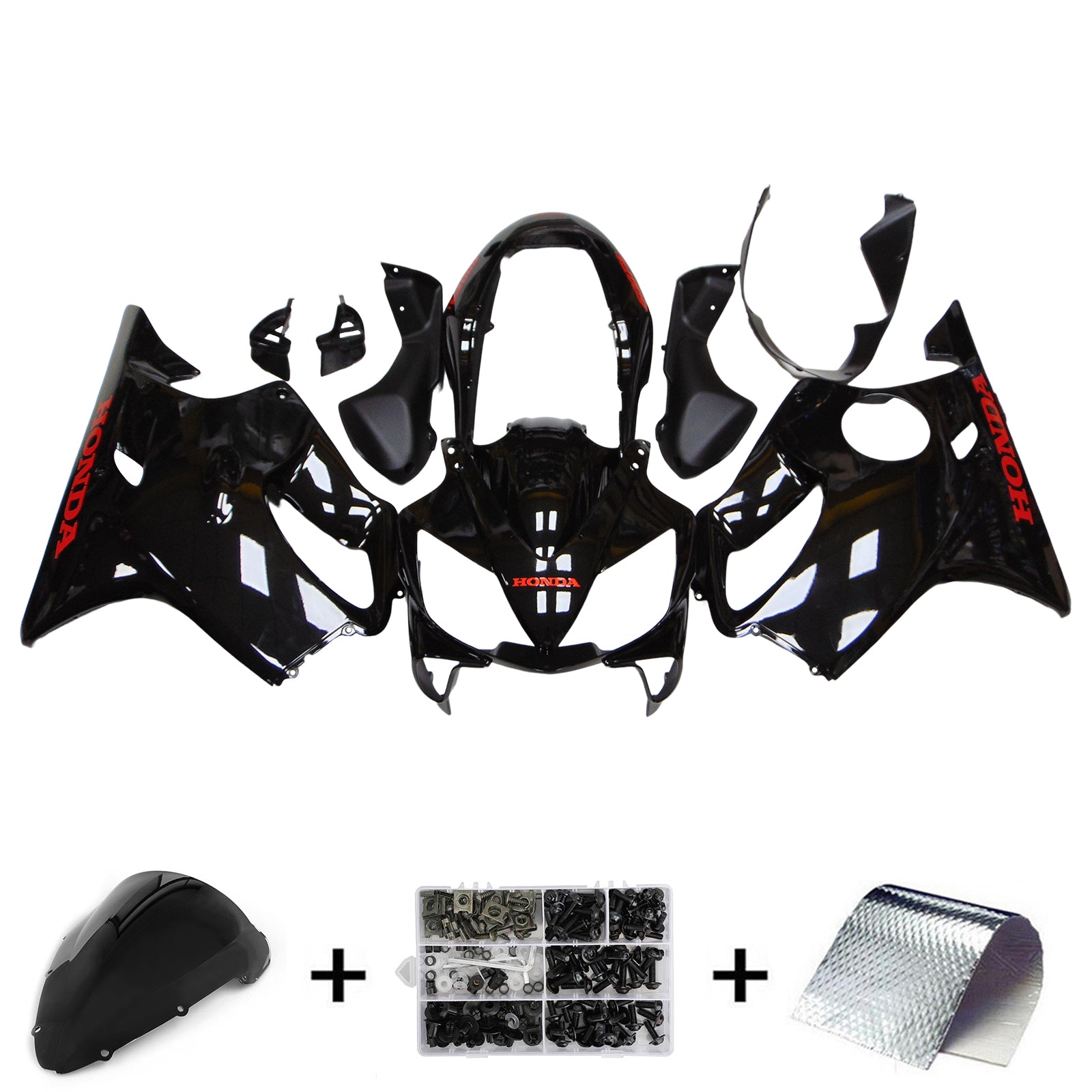 Amotopart Honda CBR600 F4i 2004-2007 Black Fairing Kit