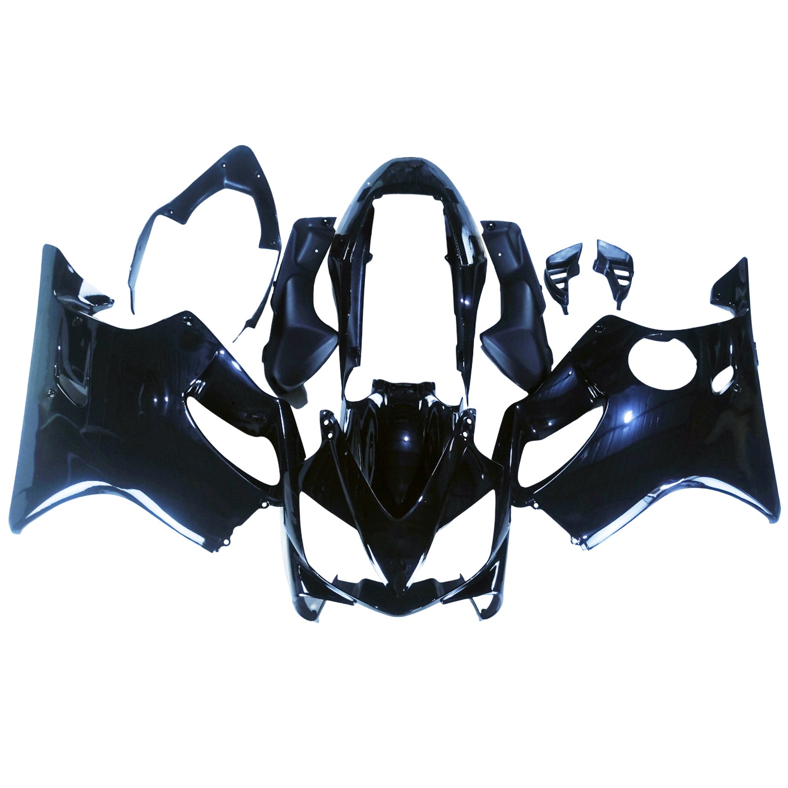 Amotopart 2004-2007 CBR600 F4i Honda Black avec kit de carénage de logo jaune