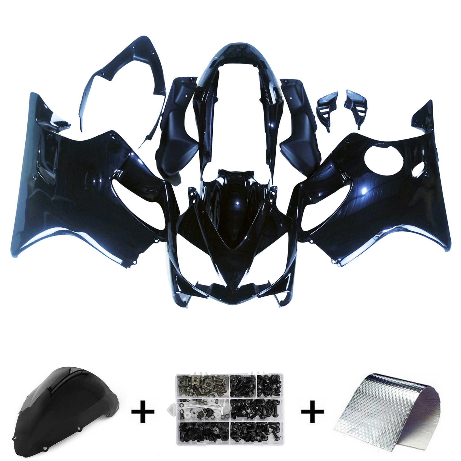 Amotopart 2004-2007 CBR600 F4i Honda Black Fairing Kit