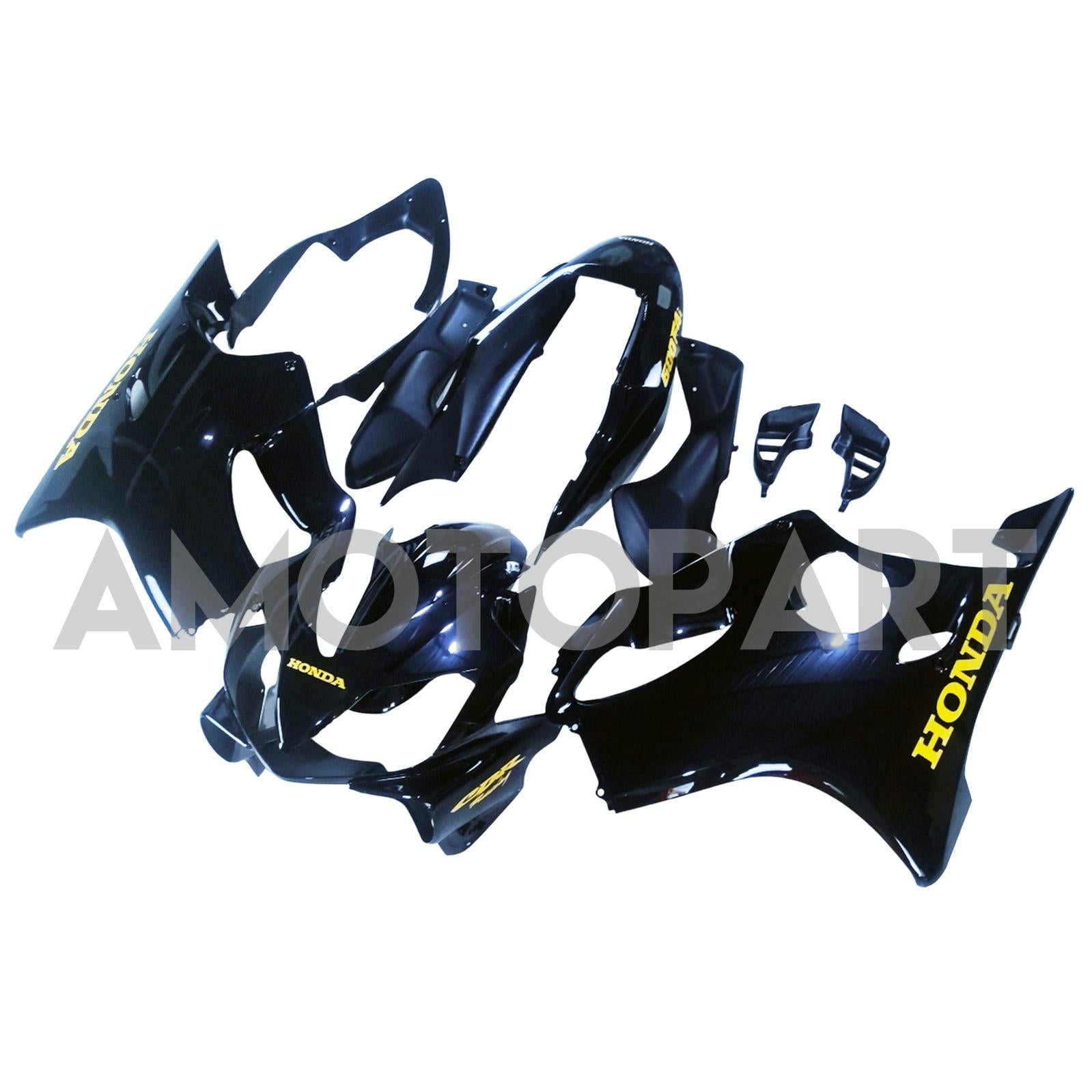 Amotopart 2004-2007 CBR600 F4I Honda Black s sadou víla žlutého loga