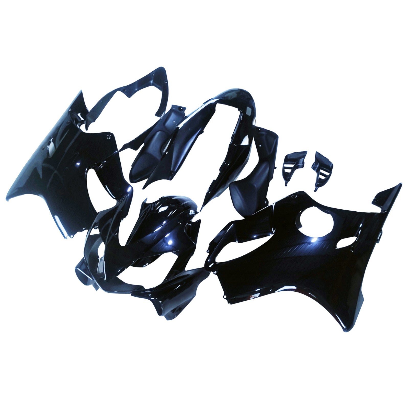 Amotopart 2004-2007 CBR600 F4i Honda Black avec kit de carénage de logo jaune