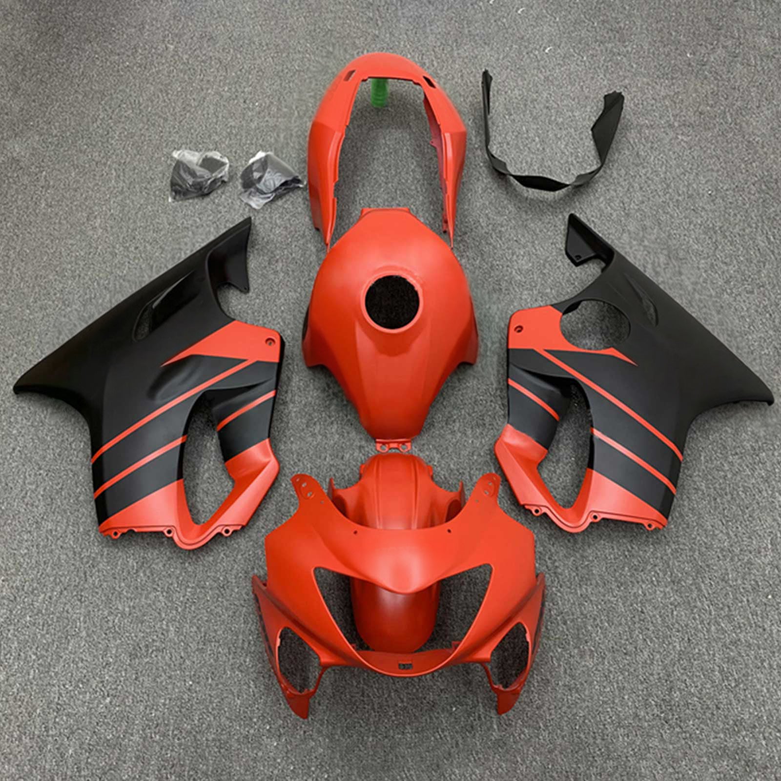 Amotopart 2004-2007 CBR600 F4I Honda Matte Black & Red Fair Kit
