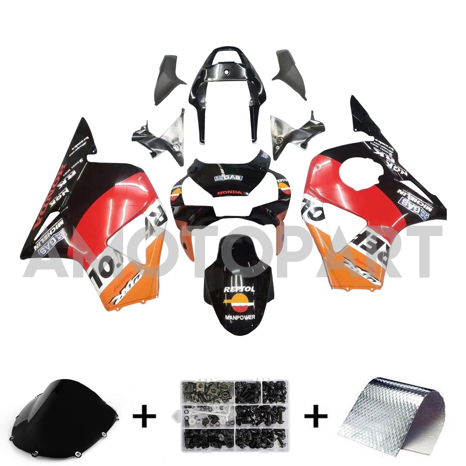 Amotopart 2002-2003 Honda CBR954 Fairing Orange&Black Kit