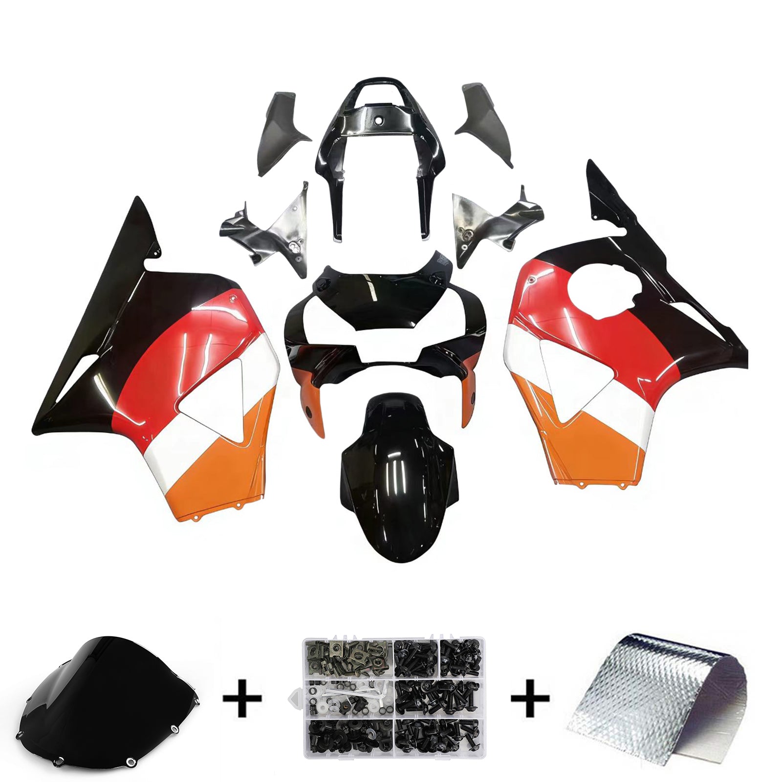 Amotopart 2002-2003 Honda CBR954 Kit de carenado naranja y negro