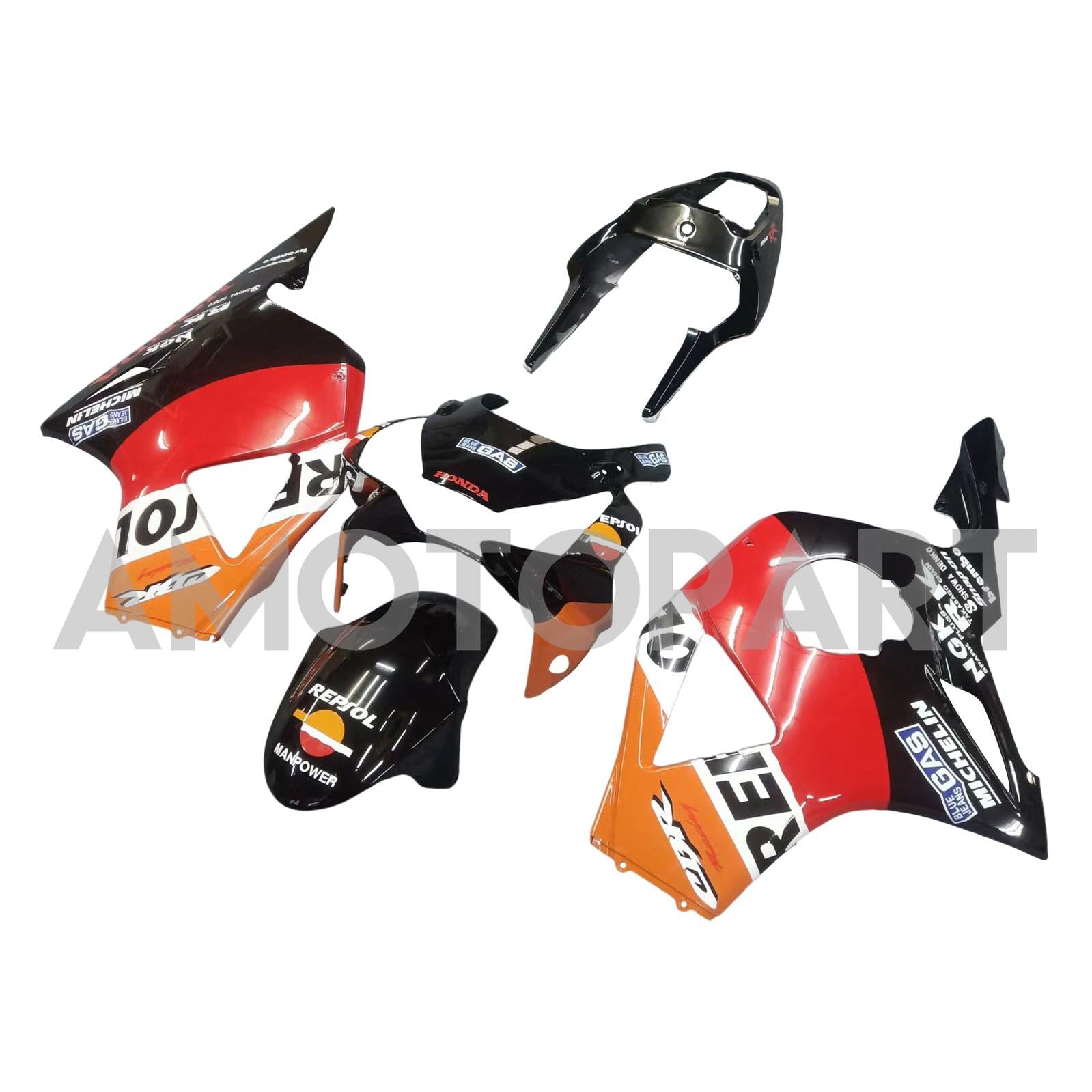 Amotopart 2002-2003 ホンダ CBR954 フェアリング オレンジ&ブラック キット
