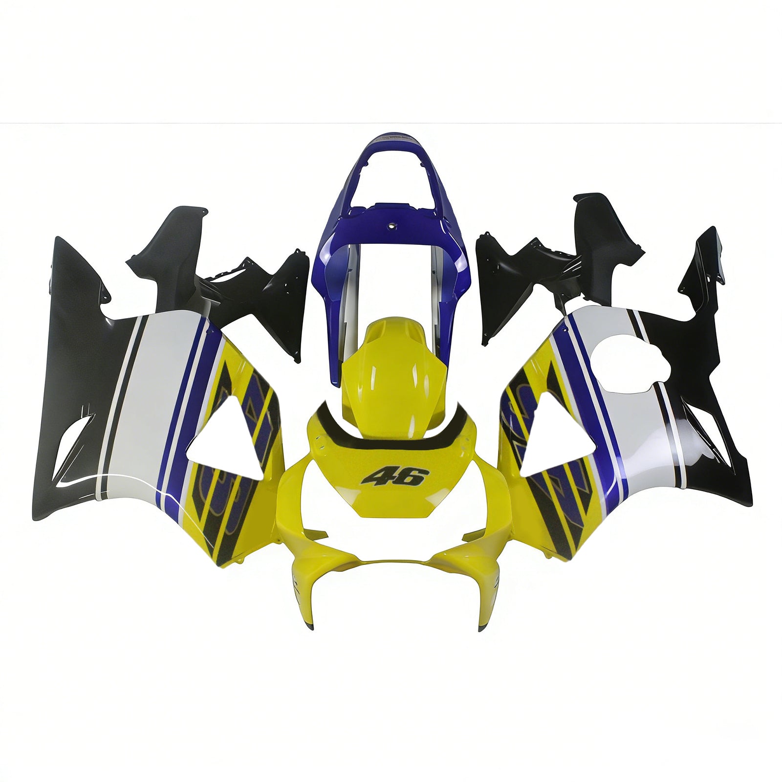Amotopart 2002-2003 CBR954 Honda Bleu&Kit de carénage jaune
