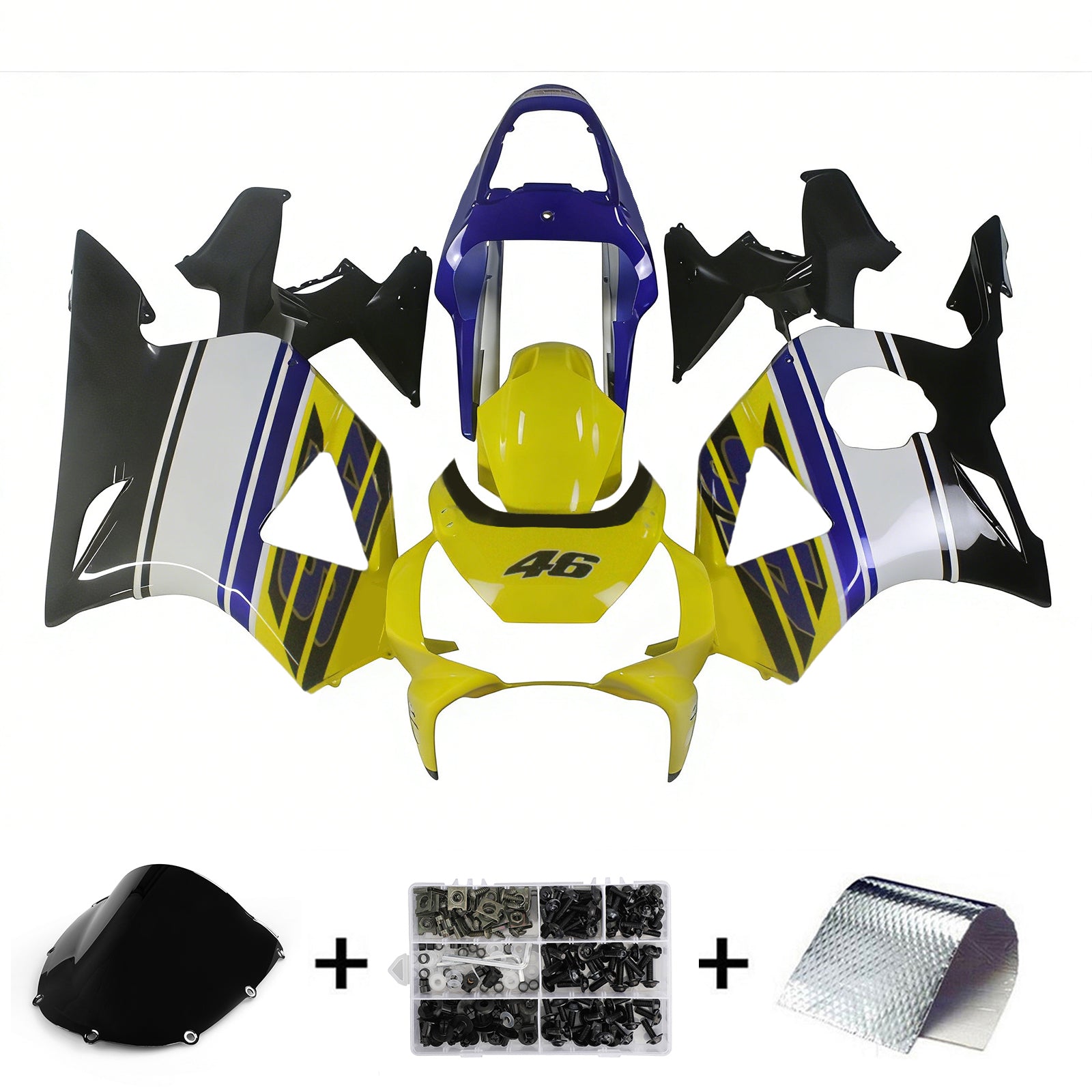 Amotopart 2002-2003 CBR954 ホンダ ブルー&イエロー フェアリングキット