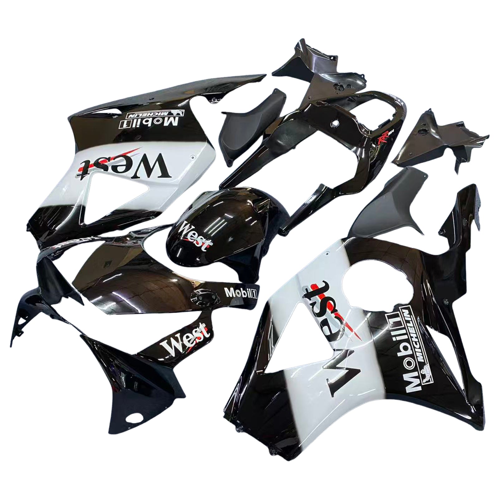 Amotopart 2002-2003 Honda CBR954 White Black Fairing Kit