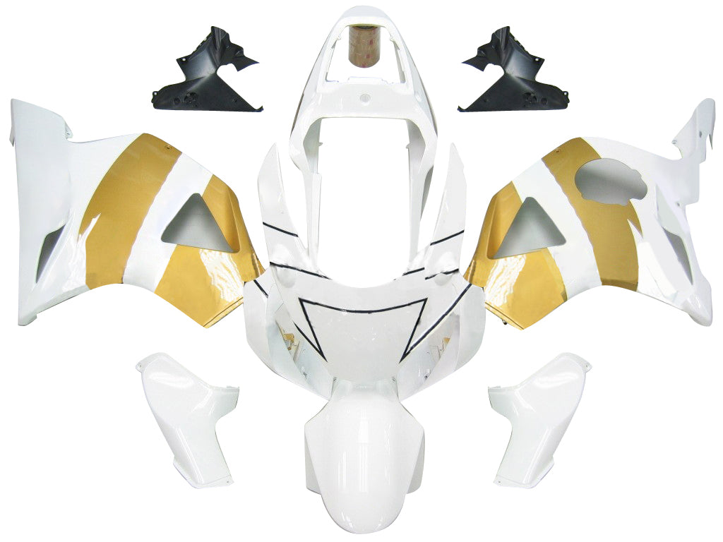 Amotopart 2002-2003 Honda CBR954 White Golden Fairing Kit