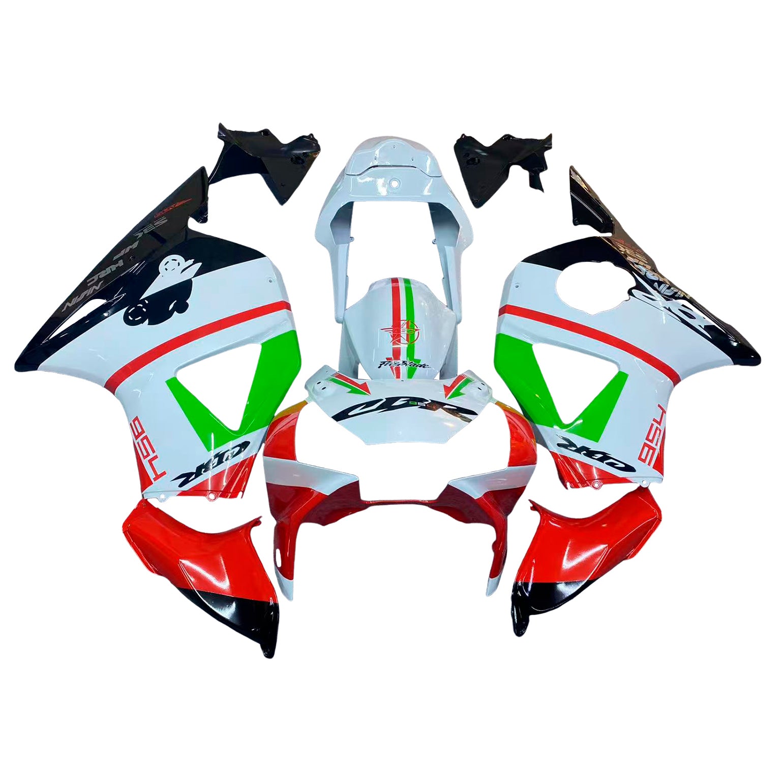 Amotopart 2002-2003 CBR954 Honda Red & Green Fair Kit