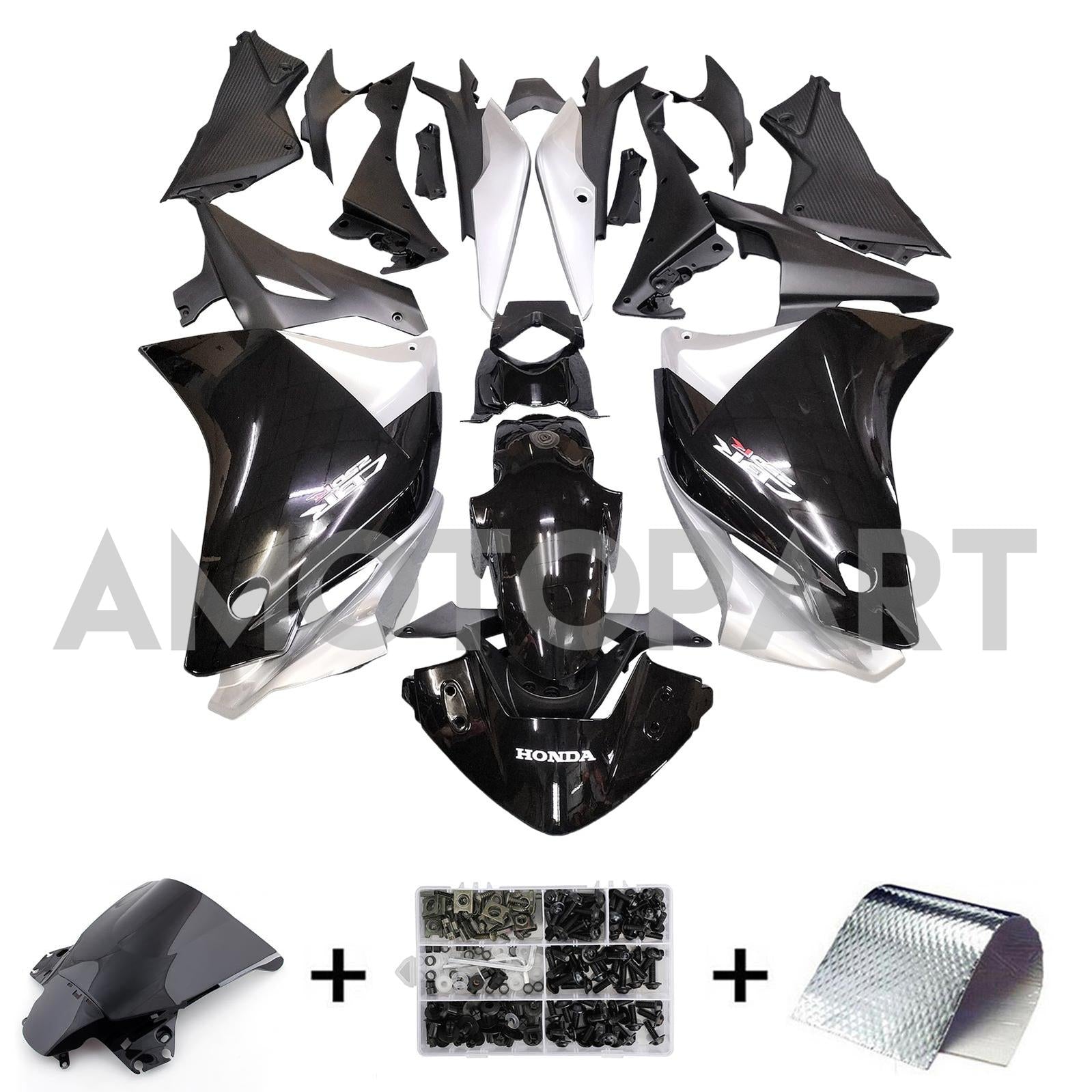 Amotopart Honda CBR250R 2011-2015 Sliver&Black Fairing Kit