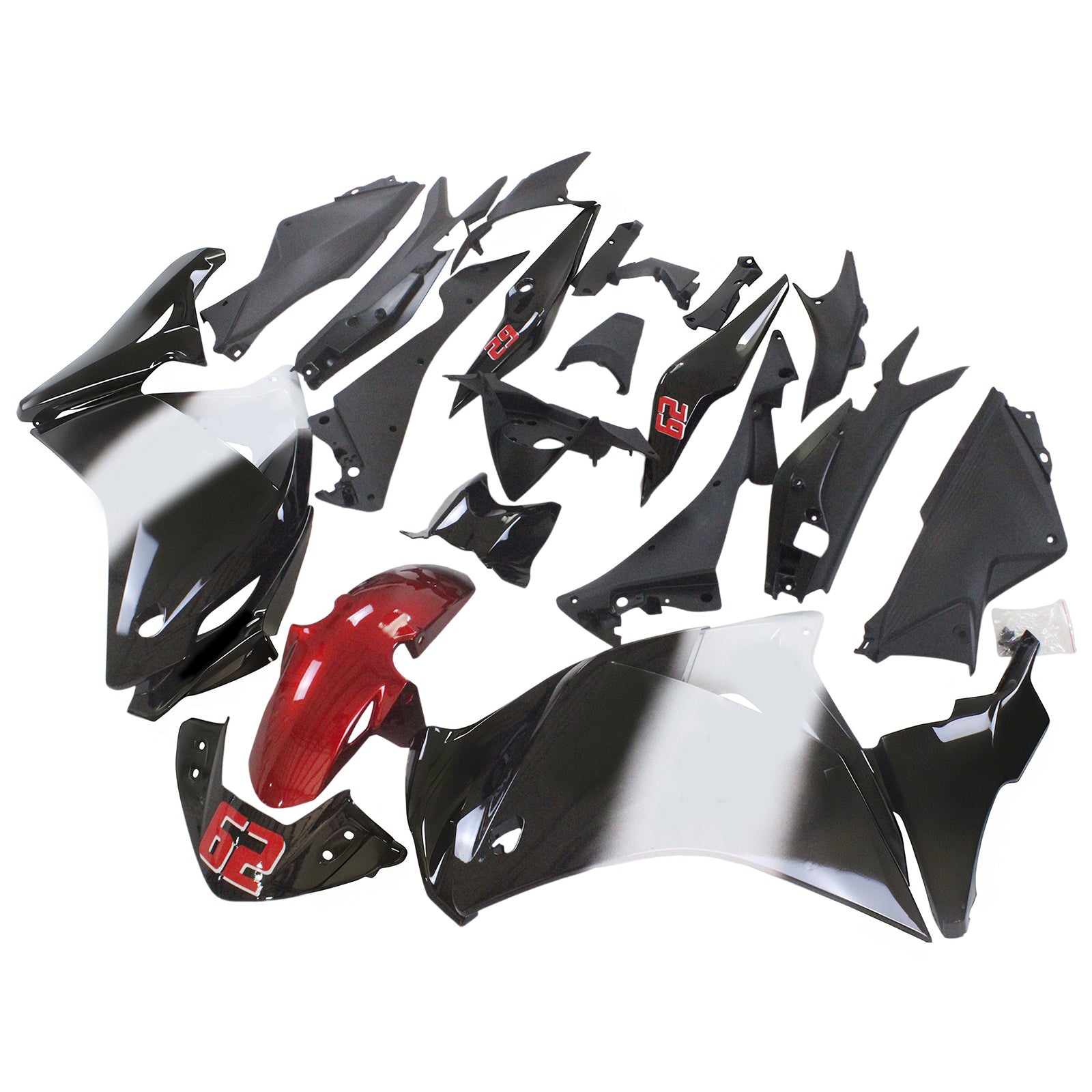 Amotopart 2011-2015 Honda CBR250R White Black Fairing Kit
