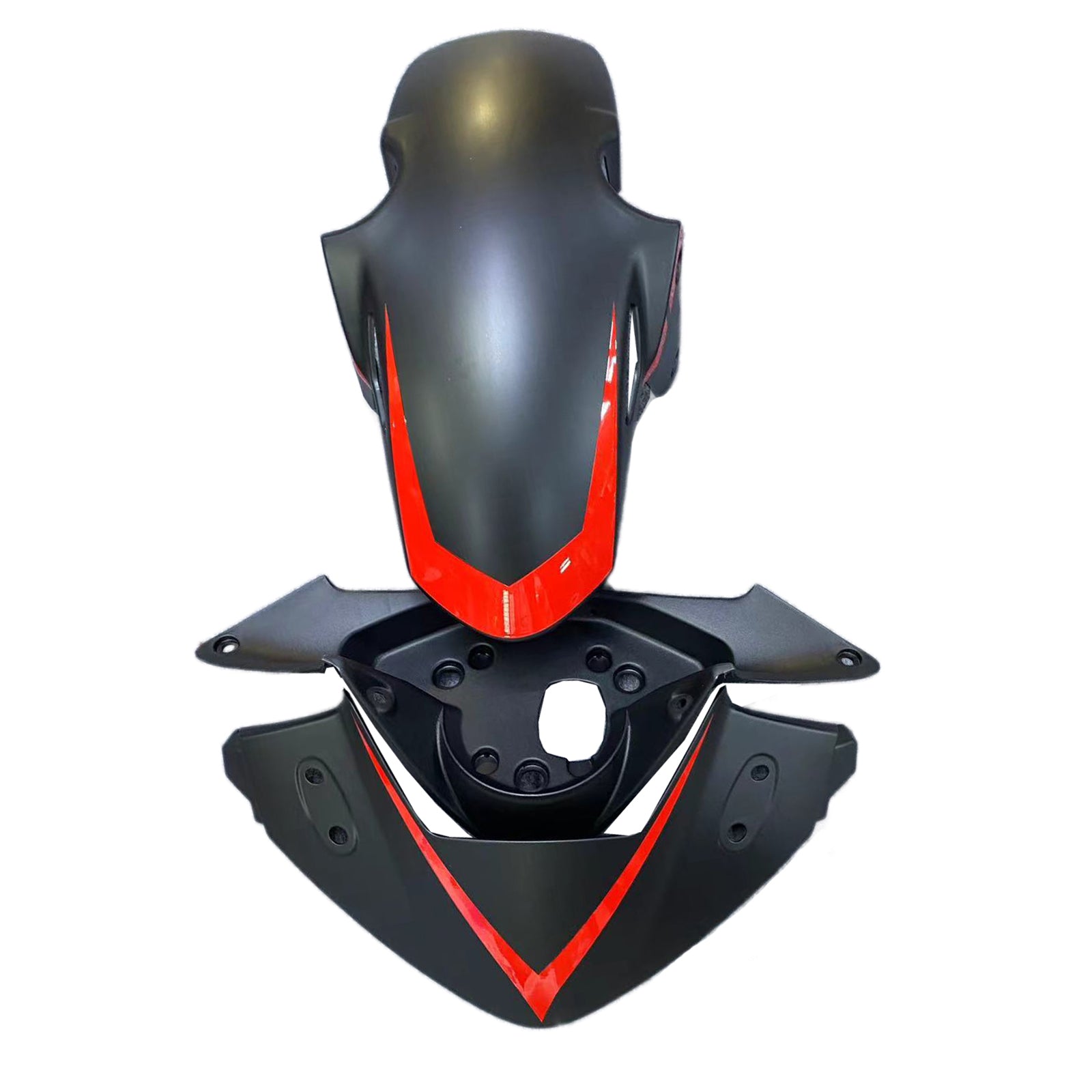 Amotopart 2011-2015 CBR250R Honda Black avec Kit de carénage à rayures rouges