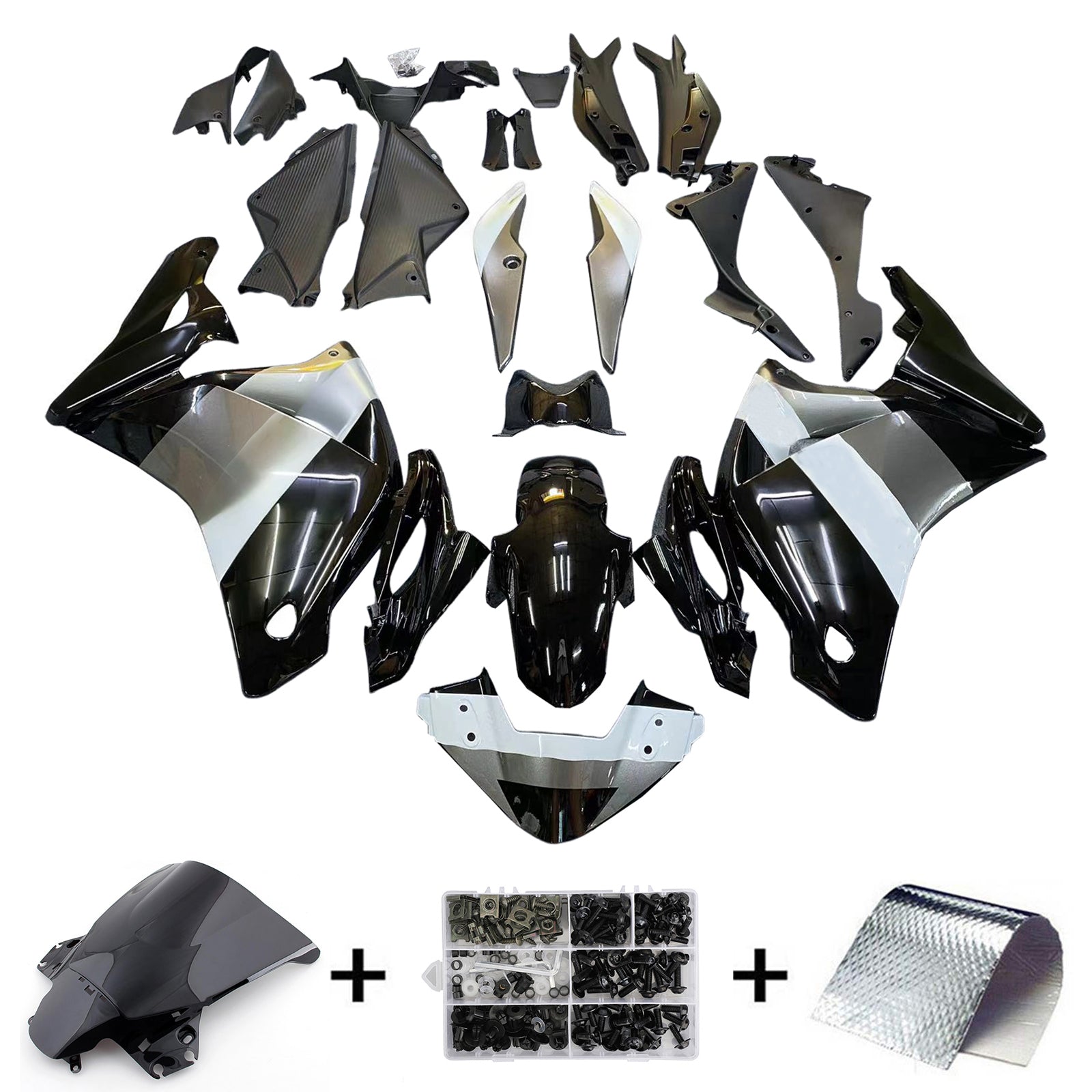 Amotopart 2011-2015 CBR250R Honda Black&Grey Fairing Kit