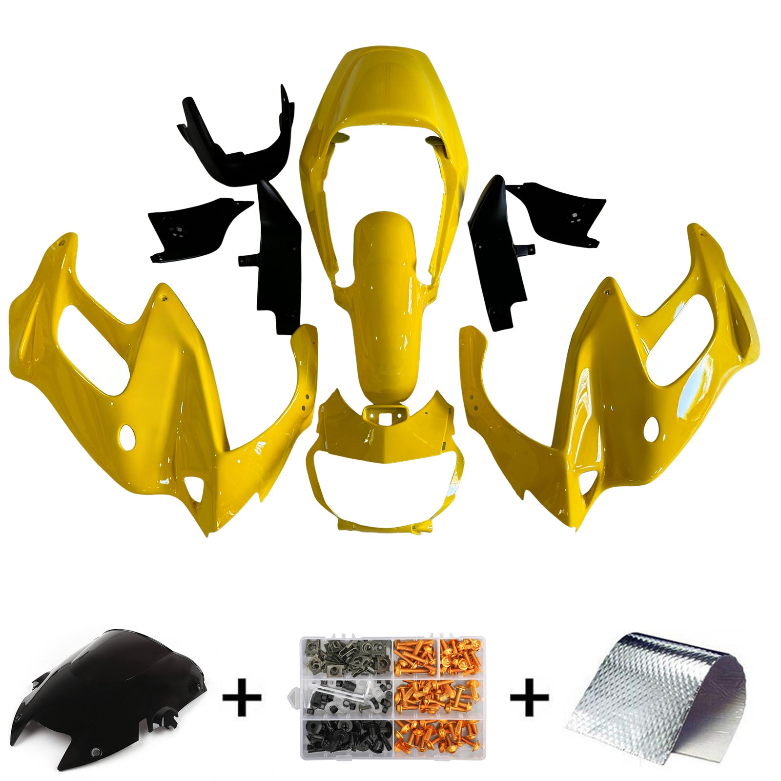 Amotopart 1997-2005 Honda VTR1000F Yellow Fairing Kit
