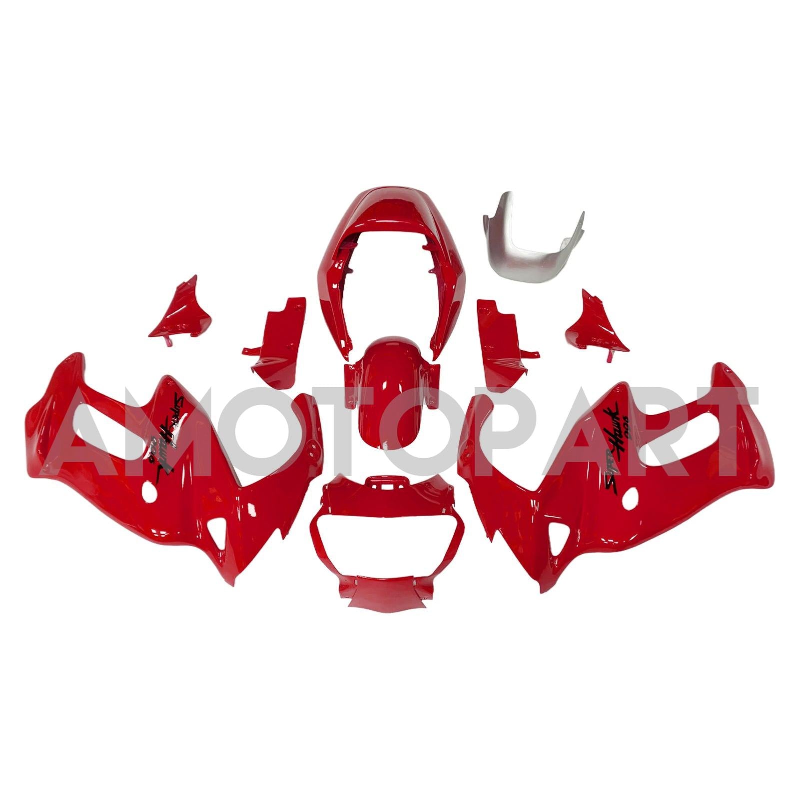 Amotopart 1997-2005 VTR1000F Honda Red with Black Logo Fairing Kit