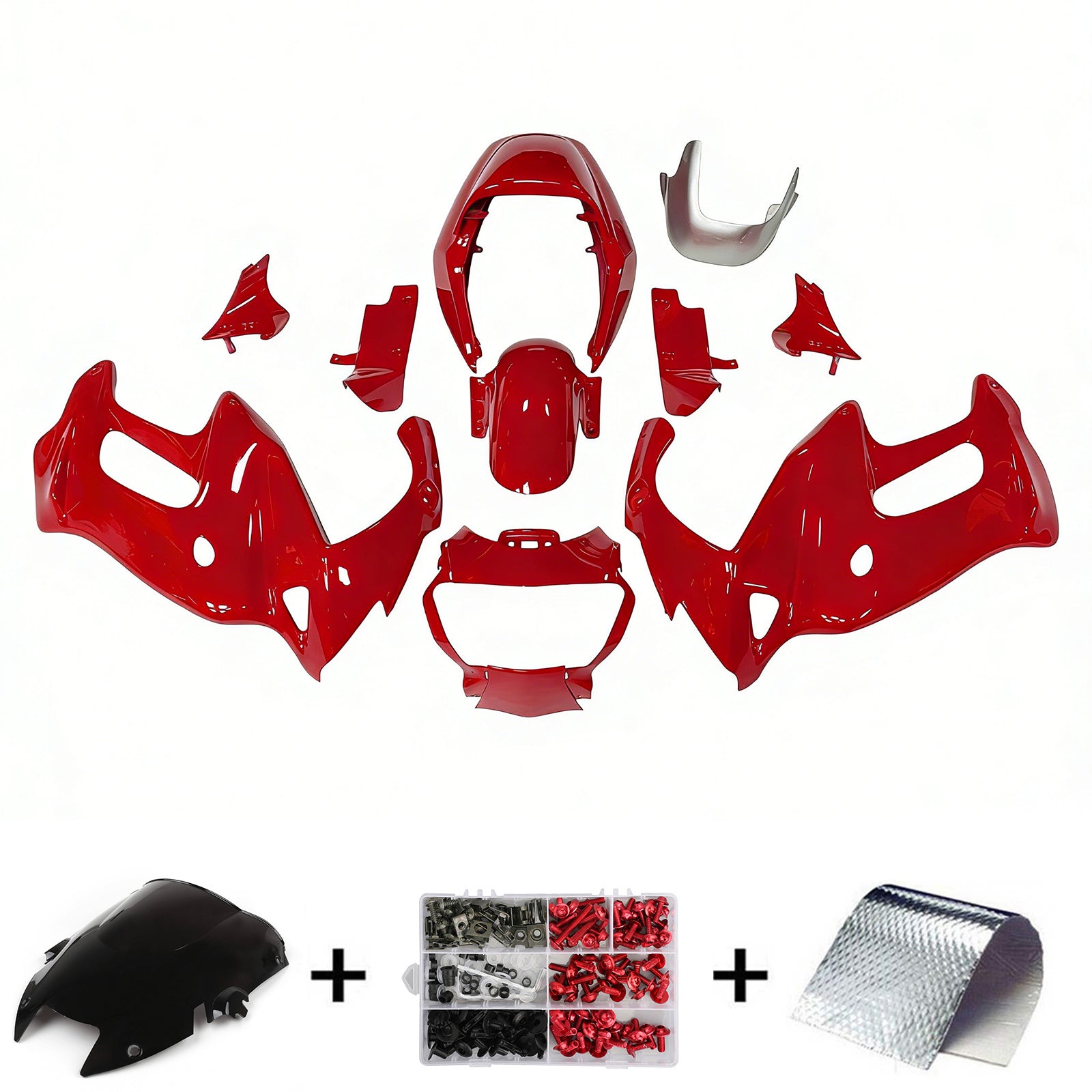 Amotopart 1997-2005 VTR1000F Honda Red Fairing Kit