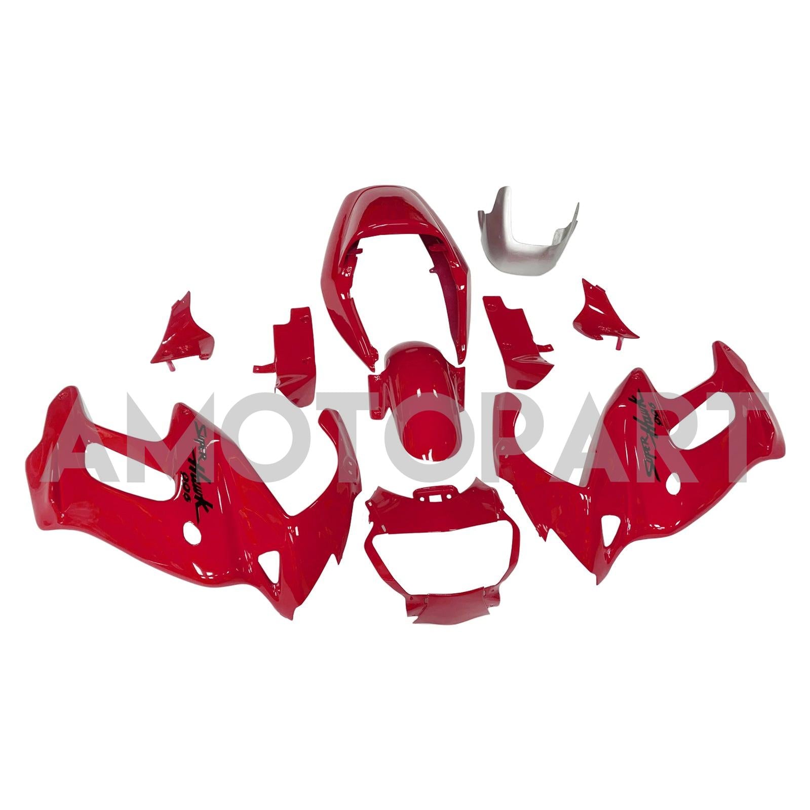 Amotopart 1997-2005 VTR1000F Honda Red with Black Logo Fairing Kit