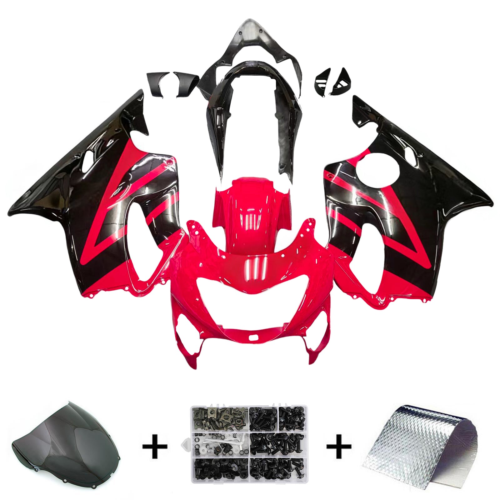 Amotopart Honda CBR600F4 1999-2000 Red & Black Style 1 Failing Kit