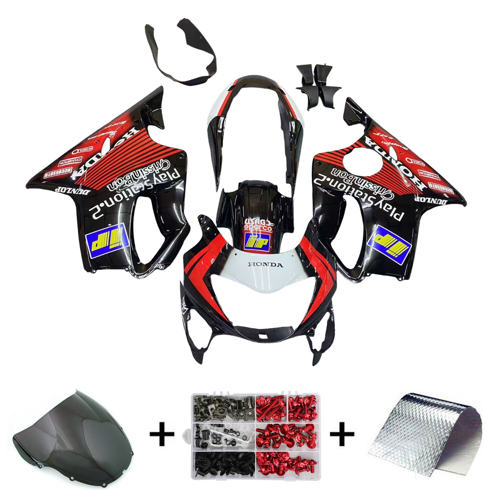 Amotopart 1999-2000 CBR600 F4 Honda Red&Orange Fairing Kit