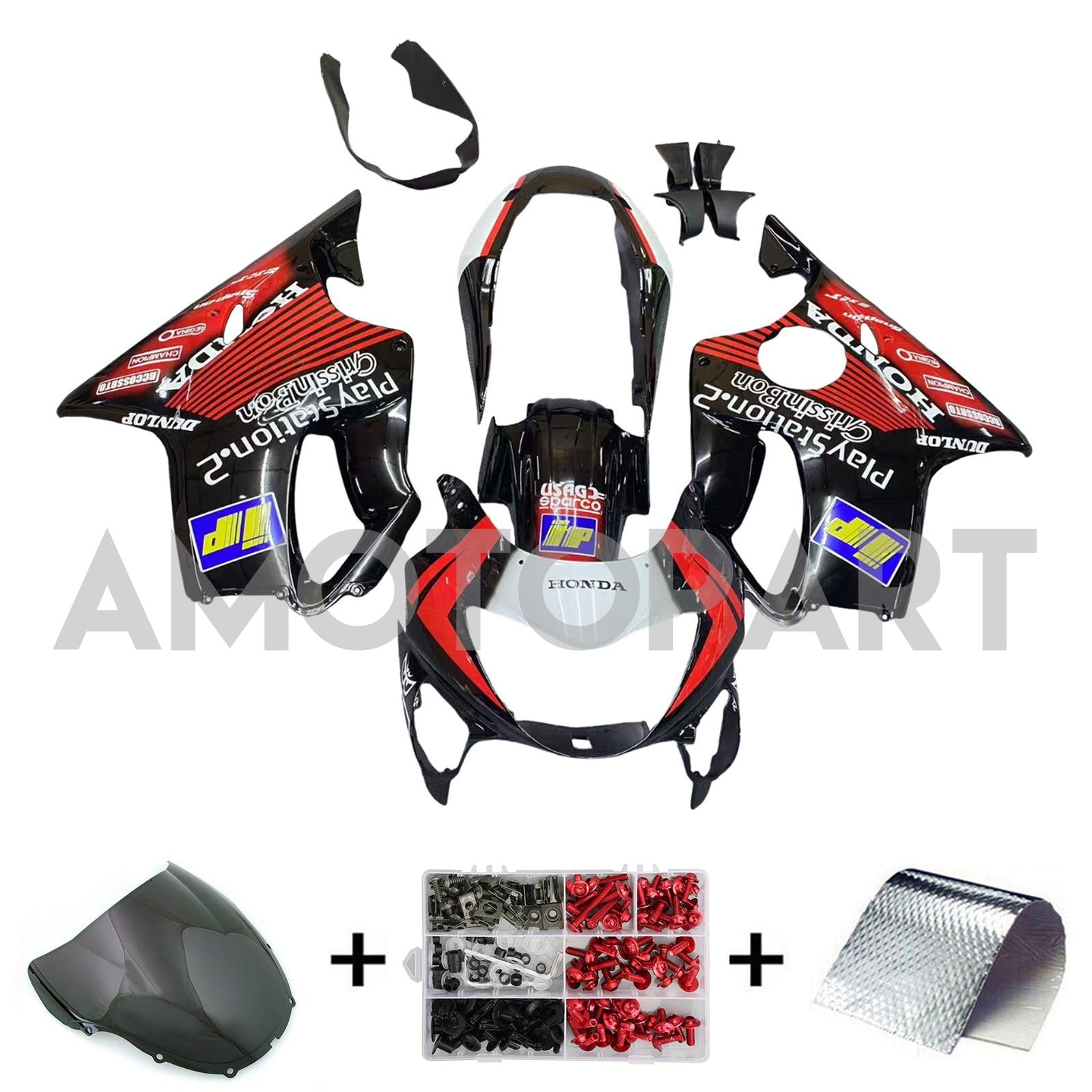 Amotopart 1999-2000 CBR600 F4 Honda Red&Orange Fairing Kit