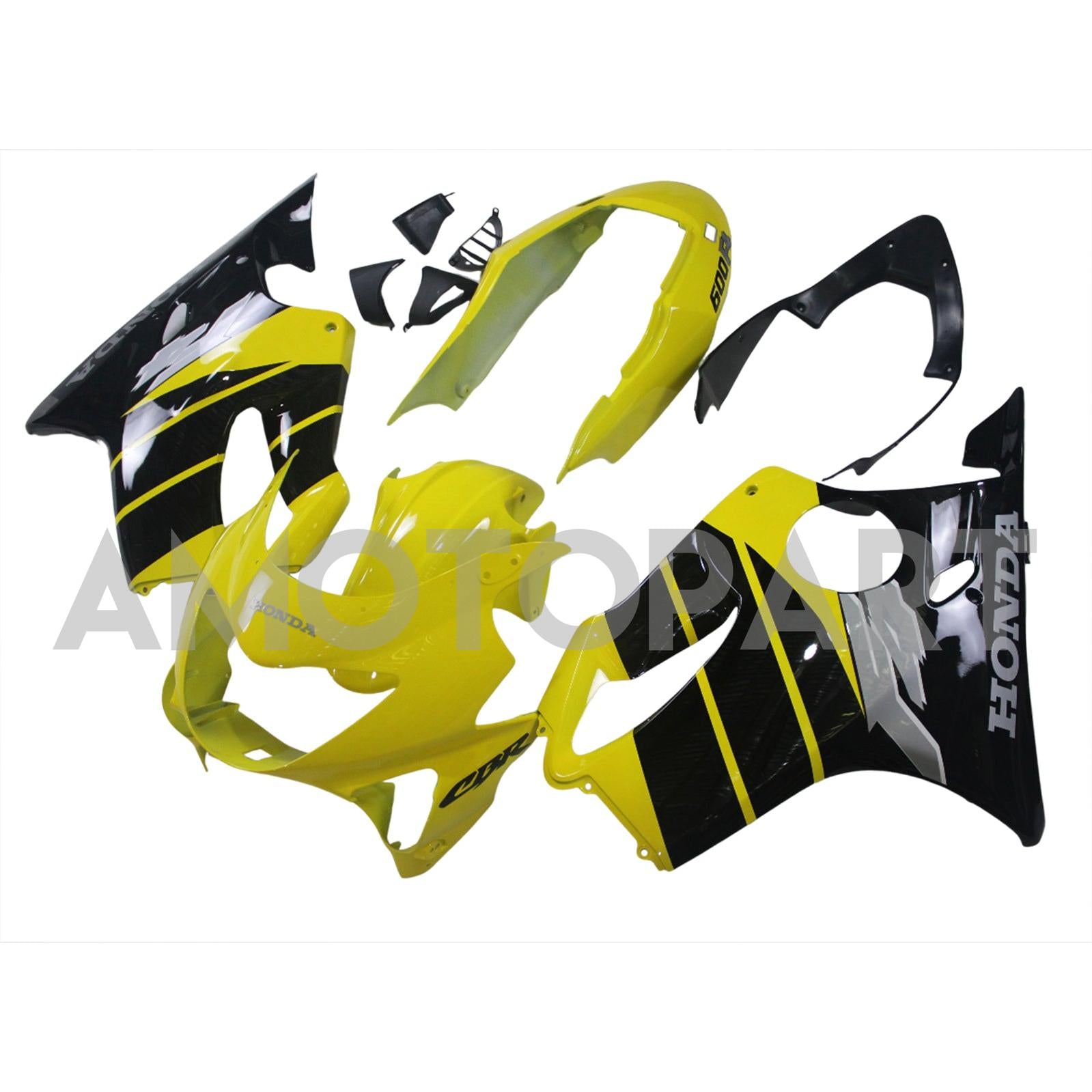 Amotopart 1999-2000 CBR600 F4 Honda Yellow&Black Fairing Kit