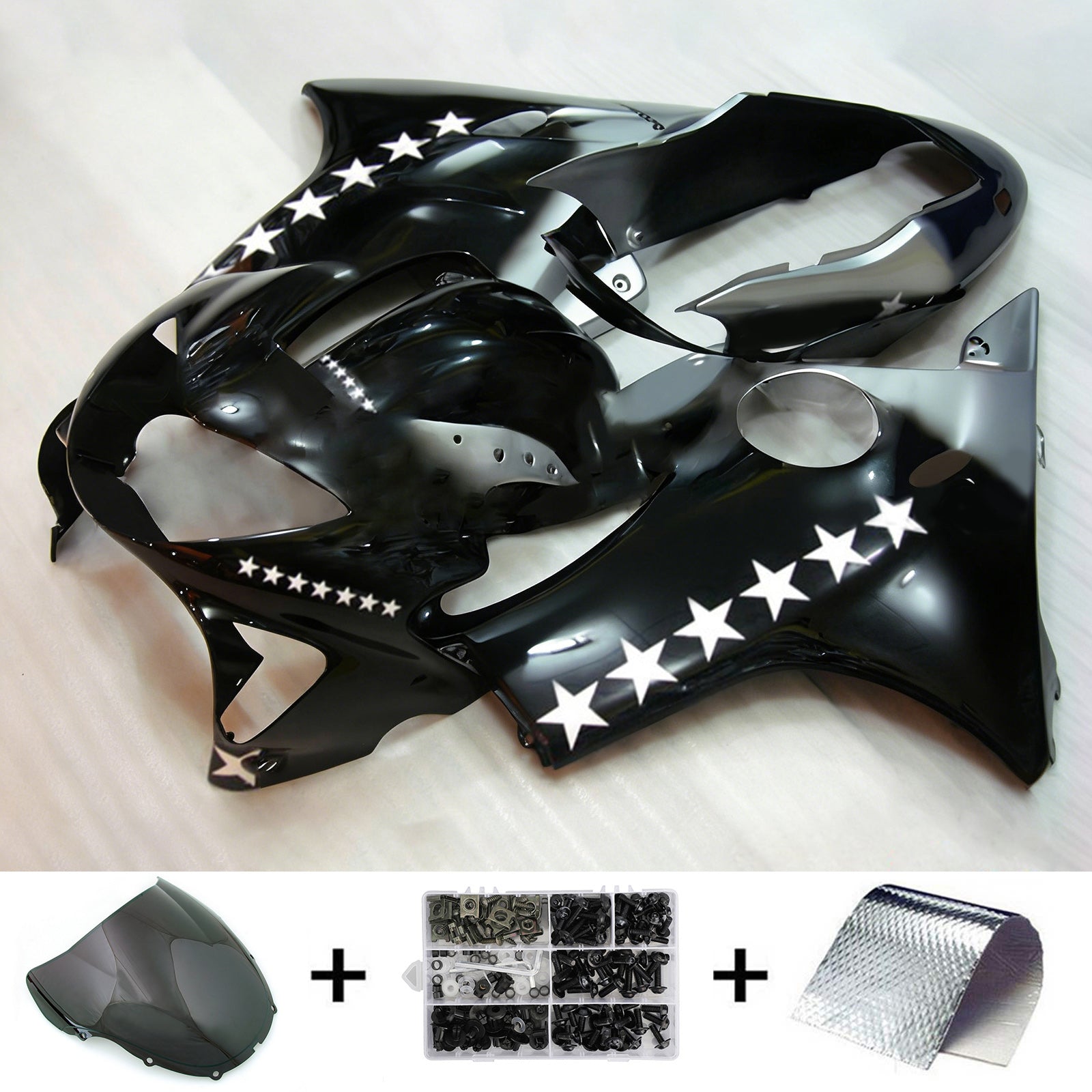 Amotopart 1999-2000 CBR600 F4 Honda Black&White Fairing Kit