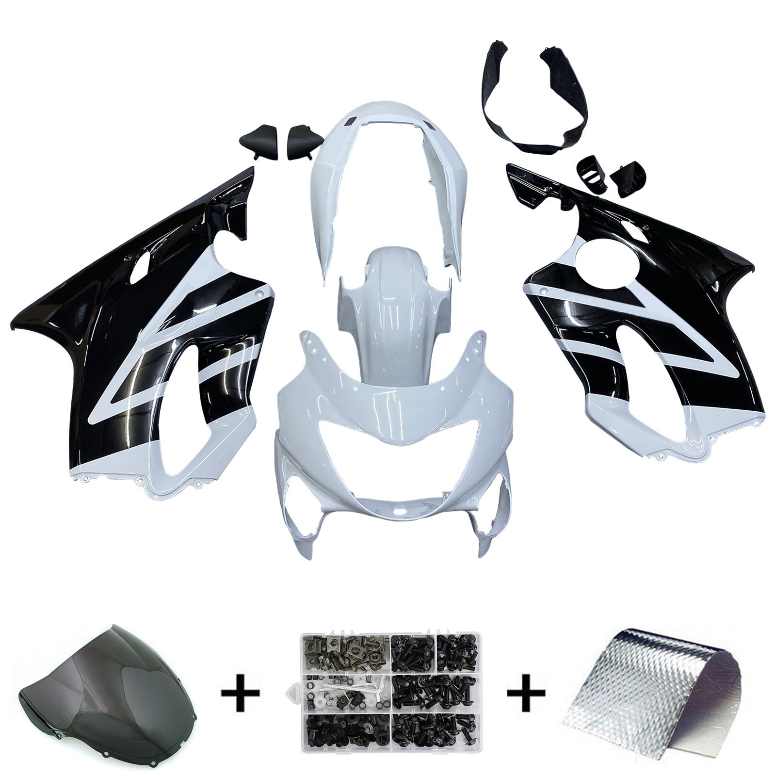 Amotopart 1999-2000 CBR600 F4 Honda White&Black Fairing Kit